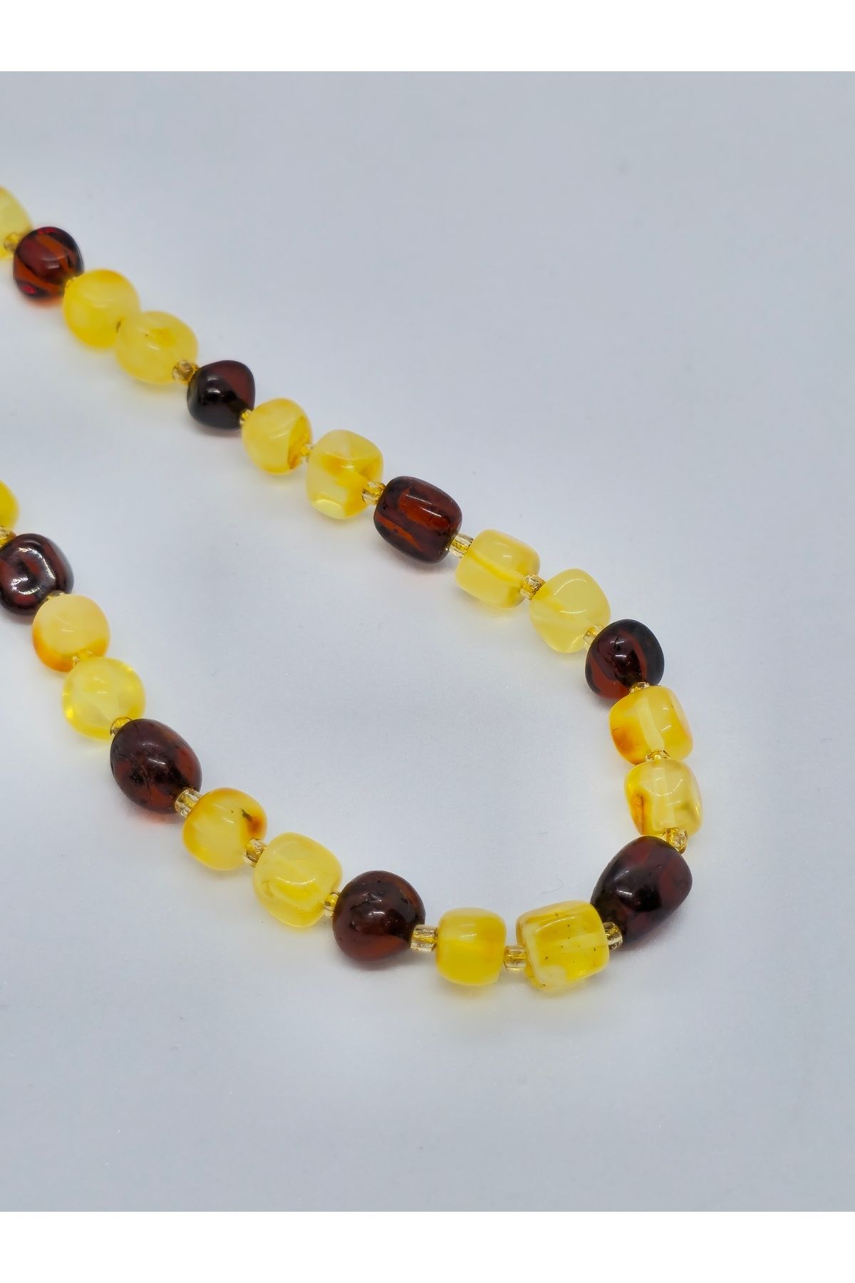 URANİA JEWELRY DOĞAL KEHRİBAR KOLYE 60 CM