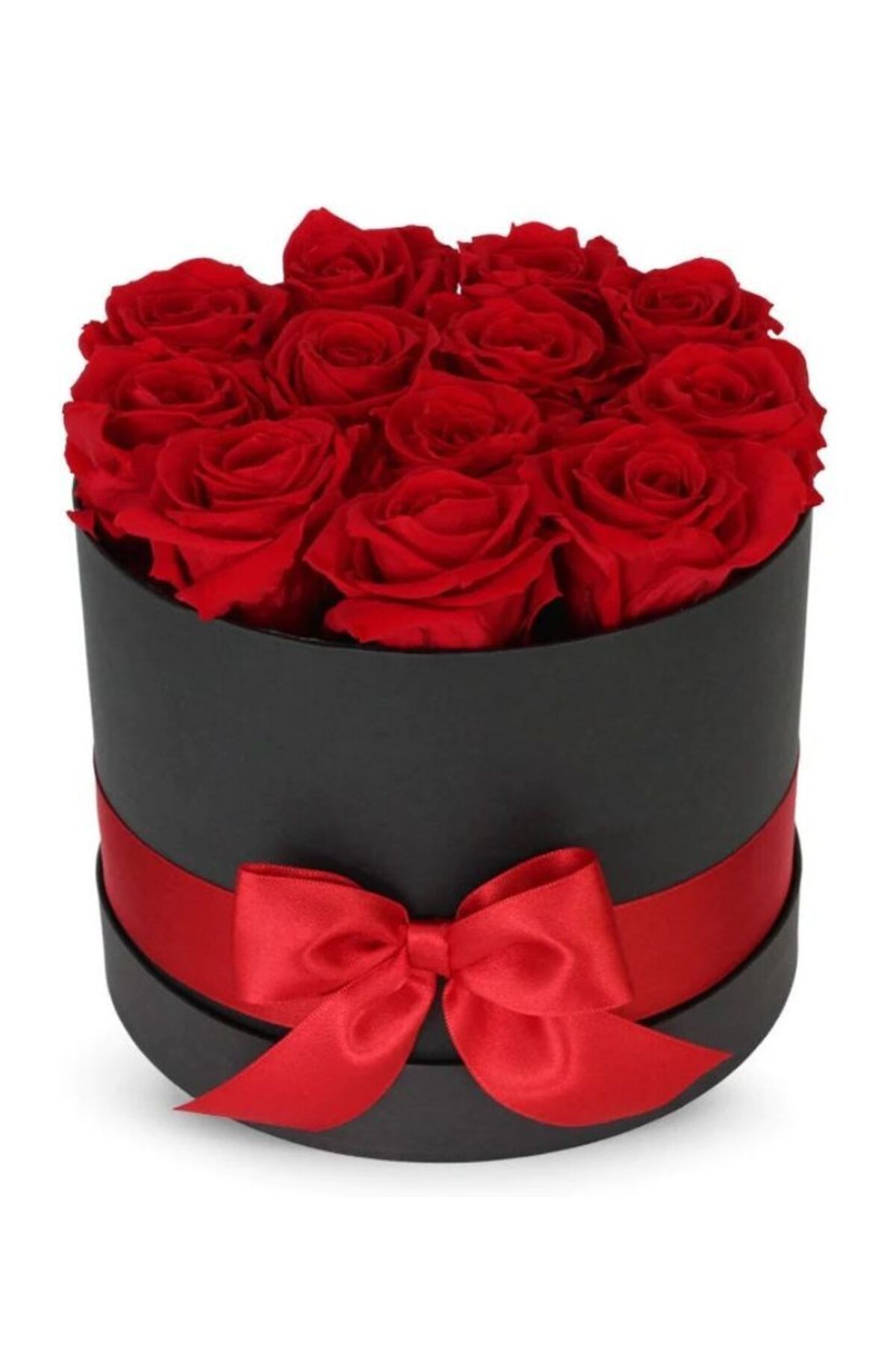 MSDA 🌹 Lxury Kırmızı Gül🌹 Siyah Silindir Kutu