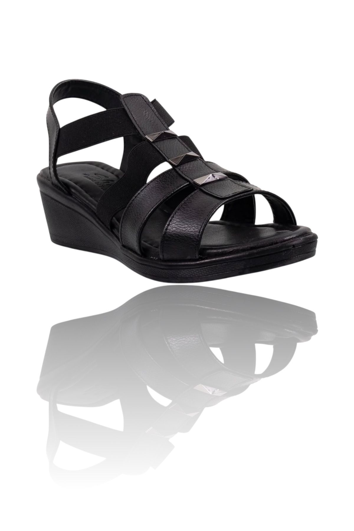 Y&D Shoes Kadın Ortopedik Günlük Sandalet – Beyaz & Siyah Renk Seçenekli – Rahat Lastikli Ayakkabı