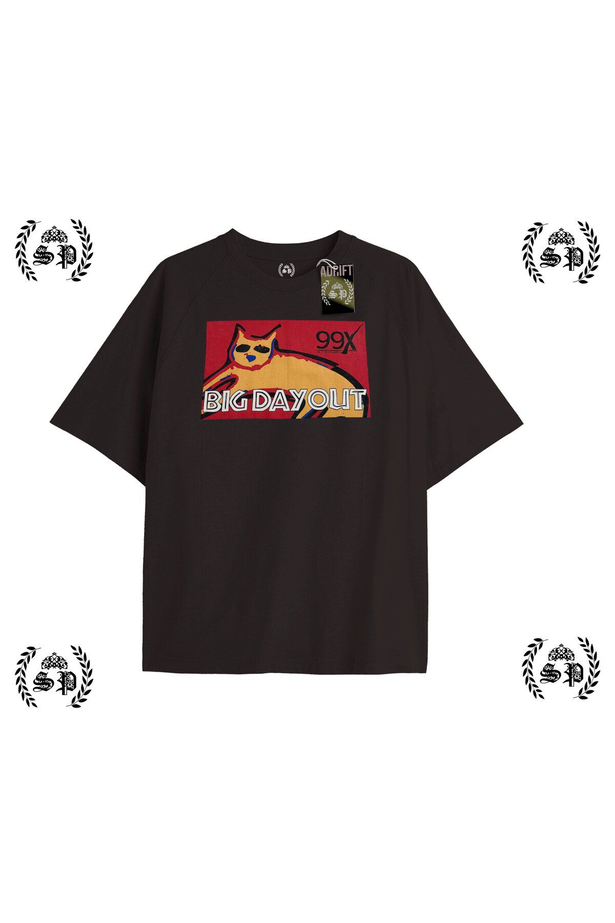 Tarzsokak Y2k Vintage Baskılı Siyah T-shirt