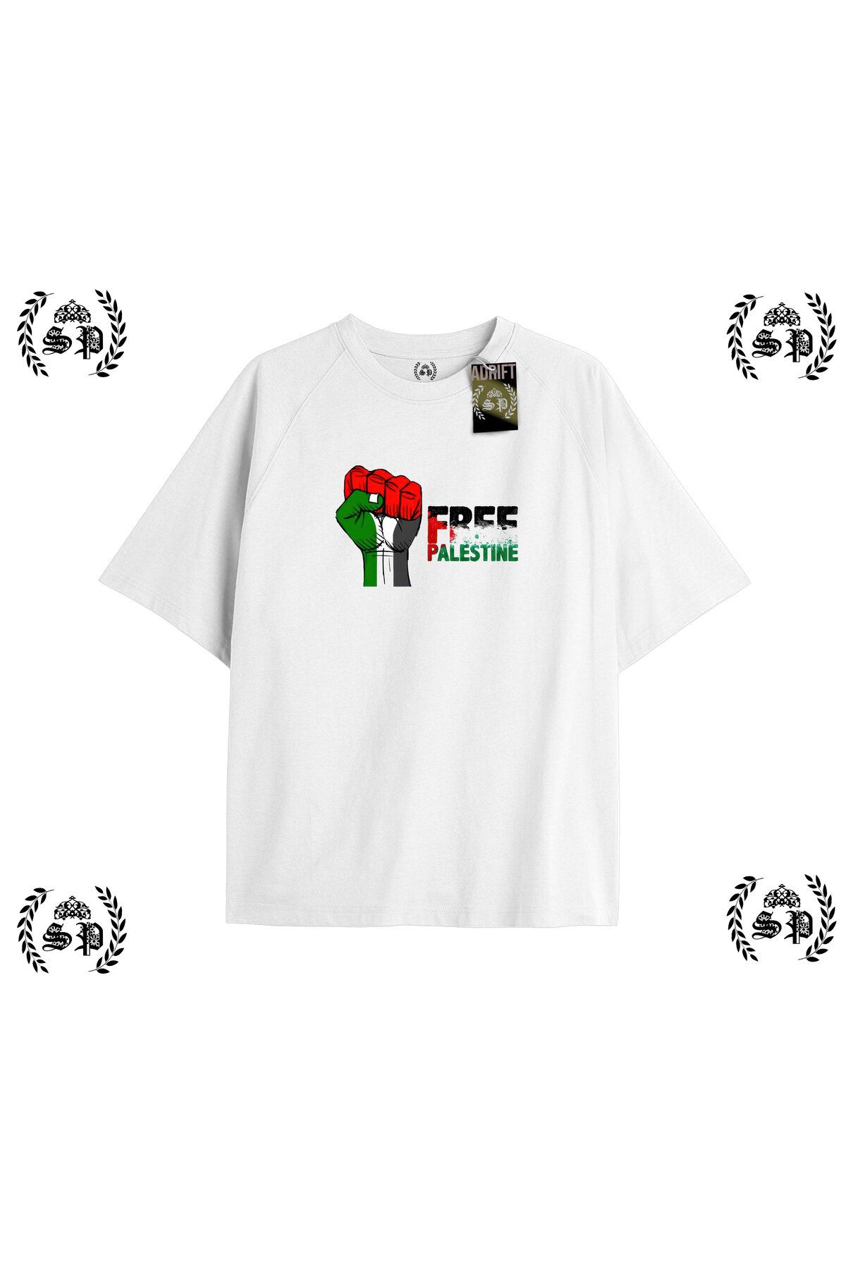 Tarzsokak Y2k Filistin Baskılı Beyaz T-shirt