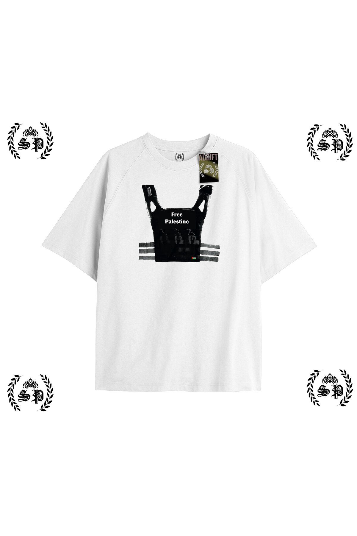 Tarzsokak Y2k Filistin Baskılı Beyaz T-shirt