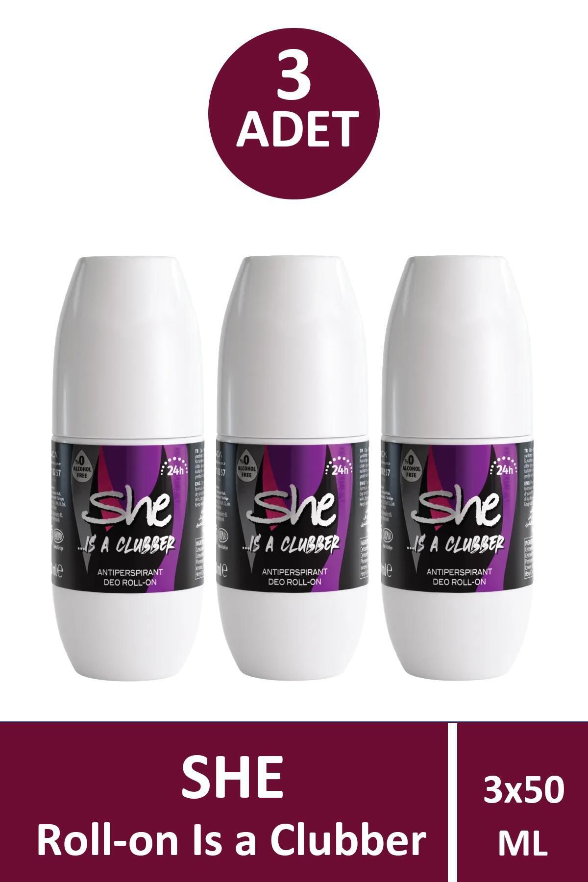 Seddar Collection She Clubber Kadın Roll-On 50 ml 3 Adet