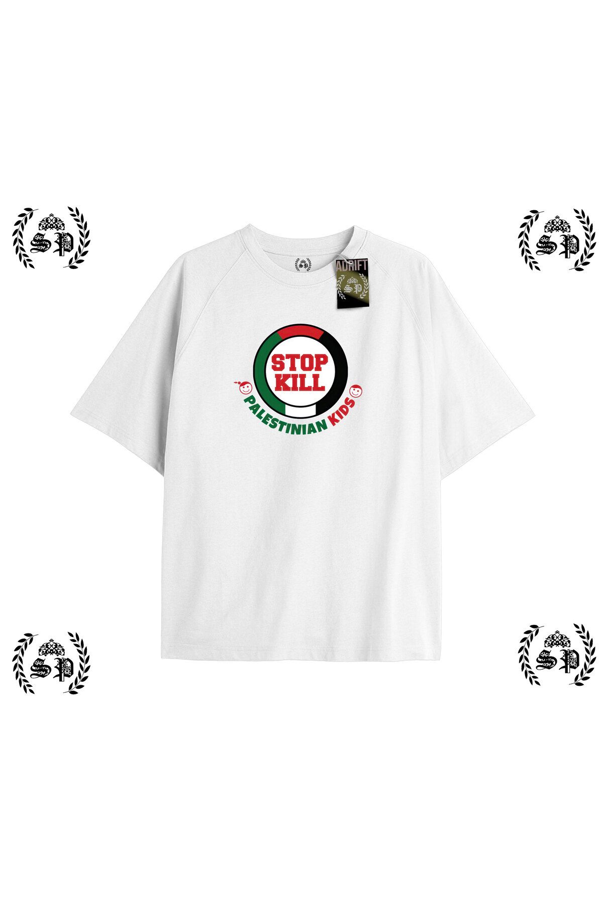 Tarzsokak Y2k Filistin Baskılı Beyaz T-shirt
