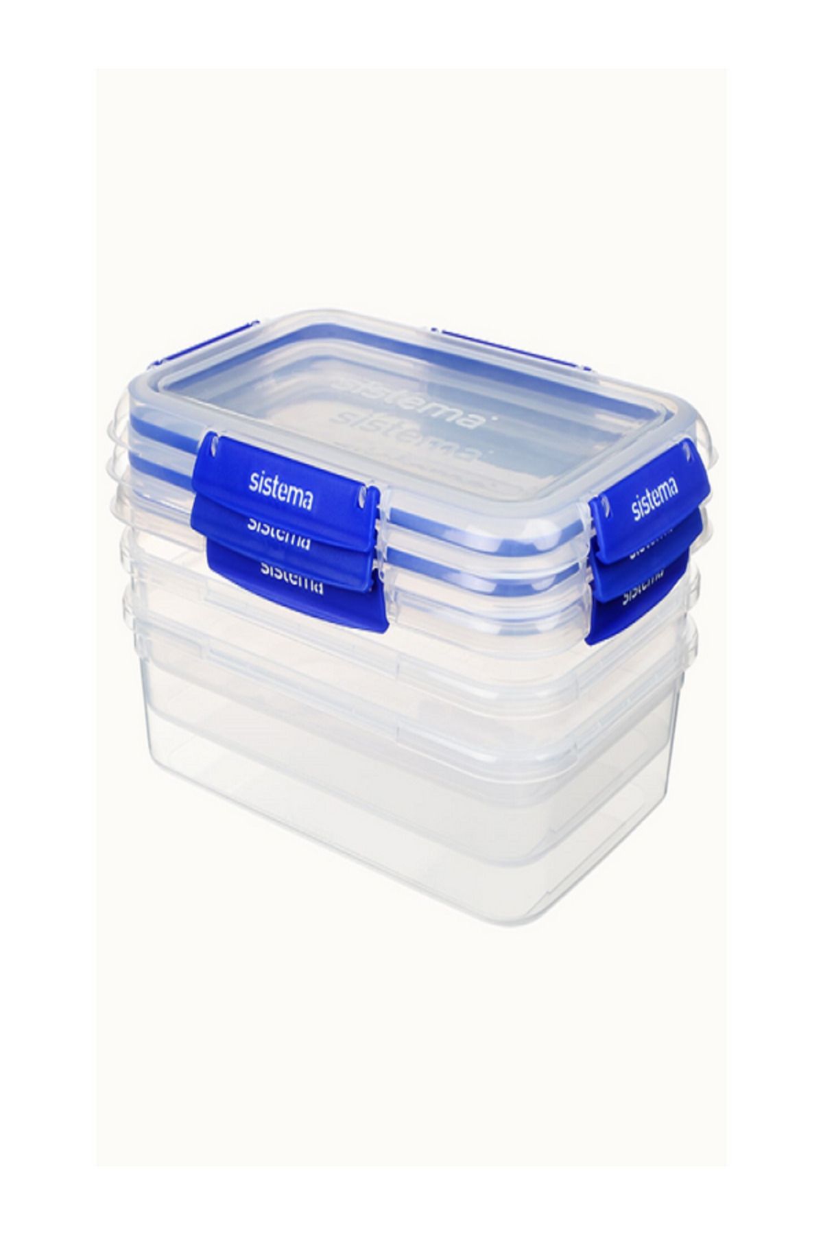 Sistema-3-Piece Leak-Proof Rectangular Klip It Plus Food Storage Container Set 2