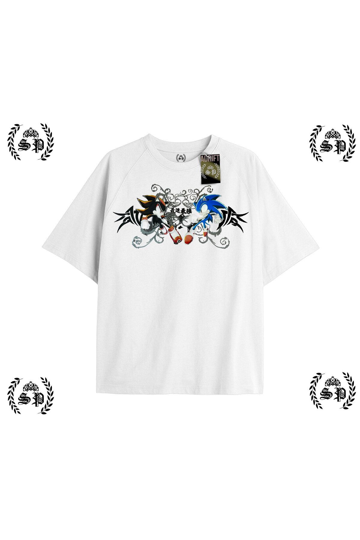 Tarzsokak Y2k SonICc Baskılı Beyaz T-shirt