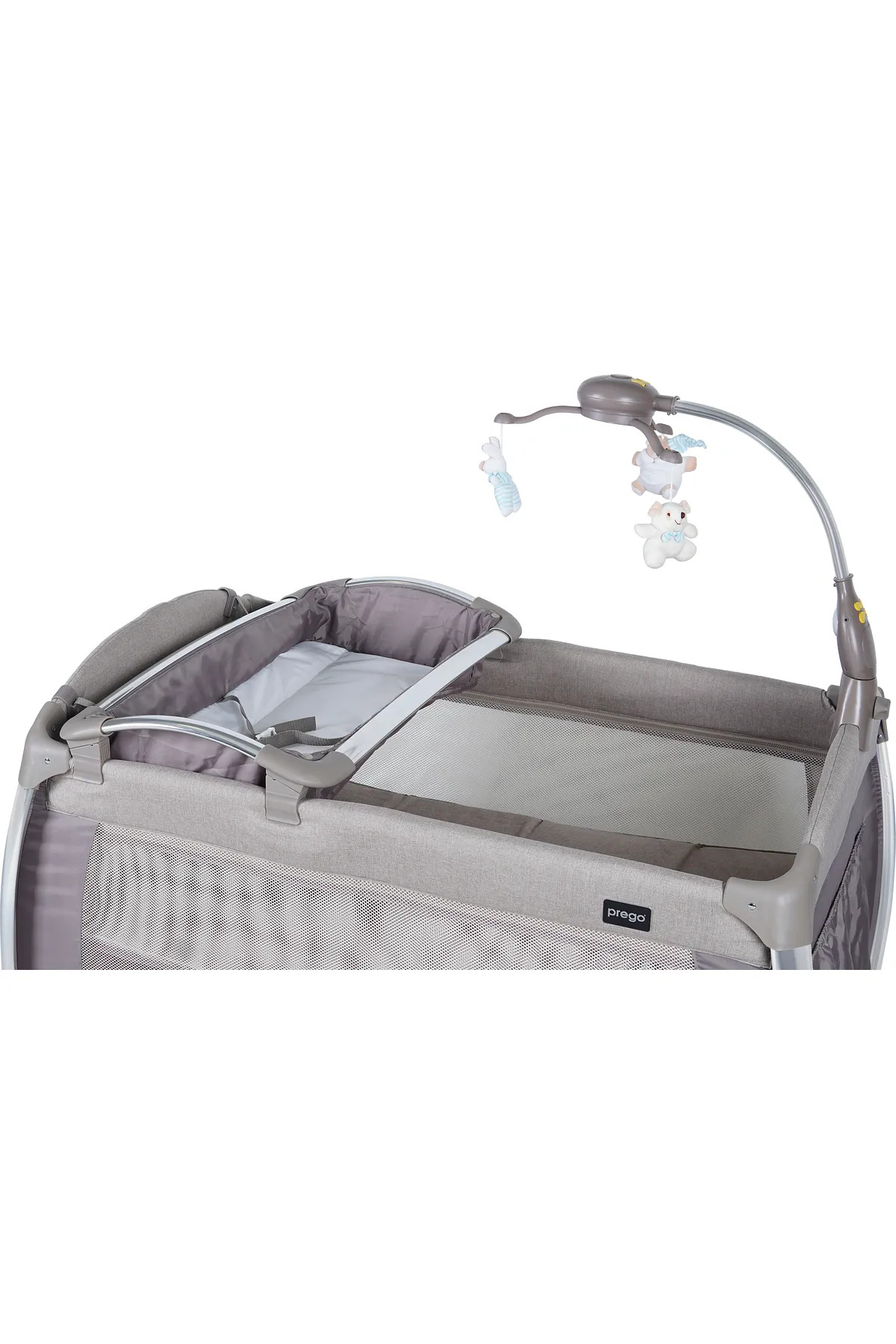 Prego 70*110 Alüminyum Kalın İskelet Dönence ve Alt Açmalı Park Yatak Oyun Parkı Beşik+ Yatak+ Oyuncak fotoğrafı 4 (önizleme)