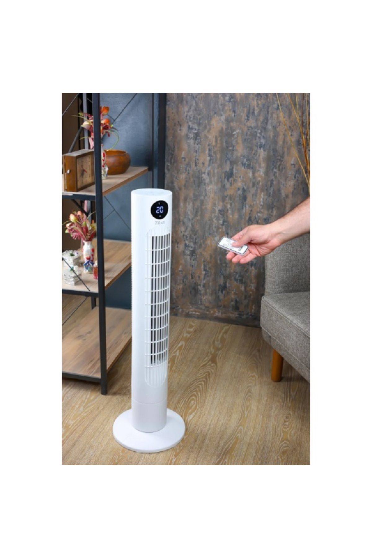 Zilan-Ventilator turn, display LED, Timer, 3 trepte de viteza, 3 moduri presetate, 60W 3