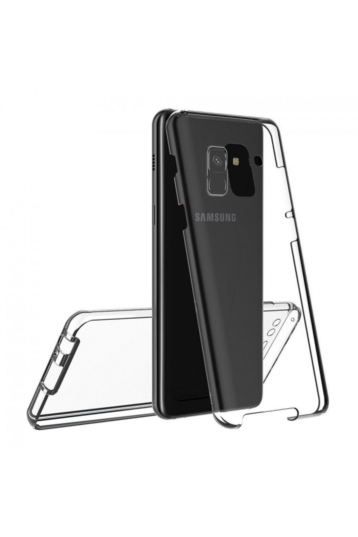 OEM-Full TPU 360° Case (front + back) for Samsung Galaxy A8 (2018), Transparent 3