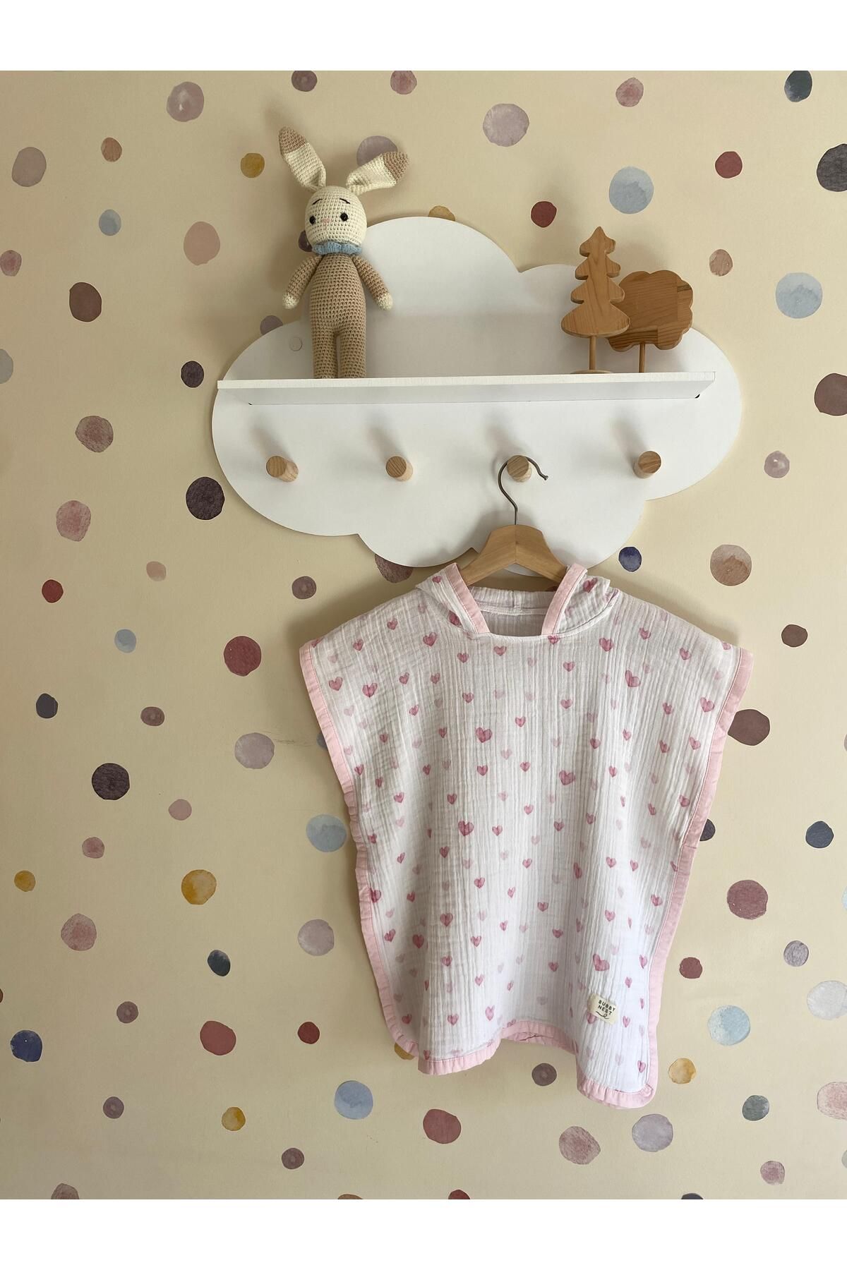 Bubby Nest Store KALP DESENLİ ÇİFT KAT MÜSLİN PANÇO