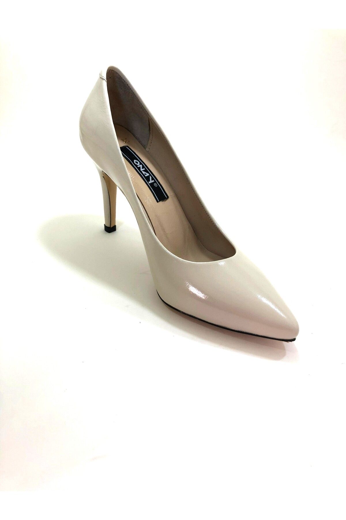 ONAY SHOES Stiletto Bej Rugan Kadın Topuklu Ayakkabı Hakiki Deri