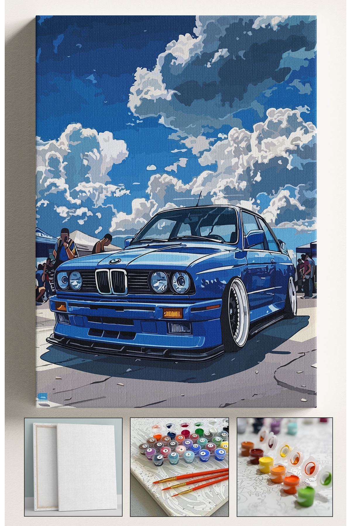 Corvo Sayılarla Boyama Tuval Seti Fırça Boya Dahil Hobi Seti (Çıtalı) 40x50 CM