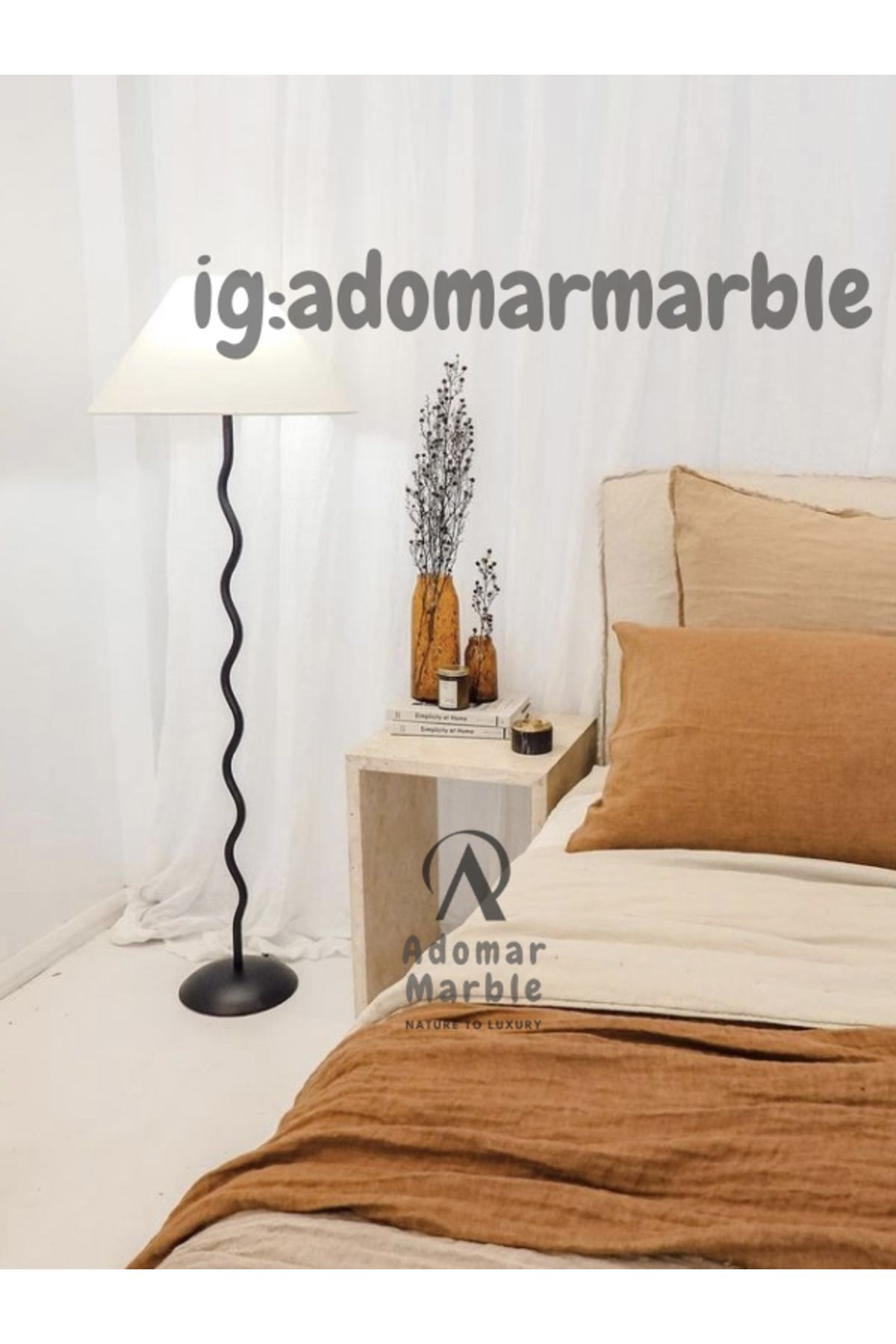 adomarmarblehandmadeandluxury TRAVERTEN MERMER YAN SEHPA, ZİGON Sehpa, Özel Ölçü, %100 Mermer sehpa, Minimal & Modern Tasarım