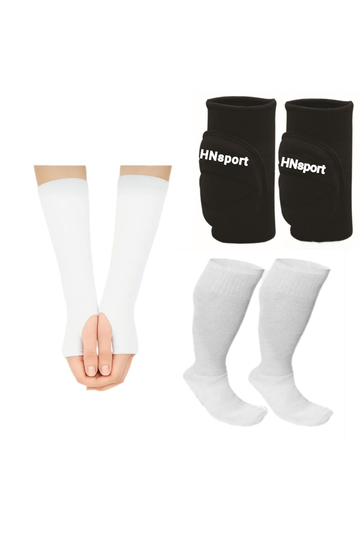 hn sport VOLEYBOL SETİ 1 ÇİFT DİZLİK+1 ÇİFT ELLİK+1 ÇİFT ÇORAP
