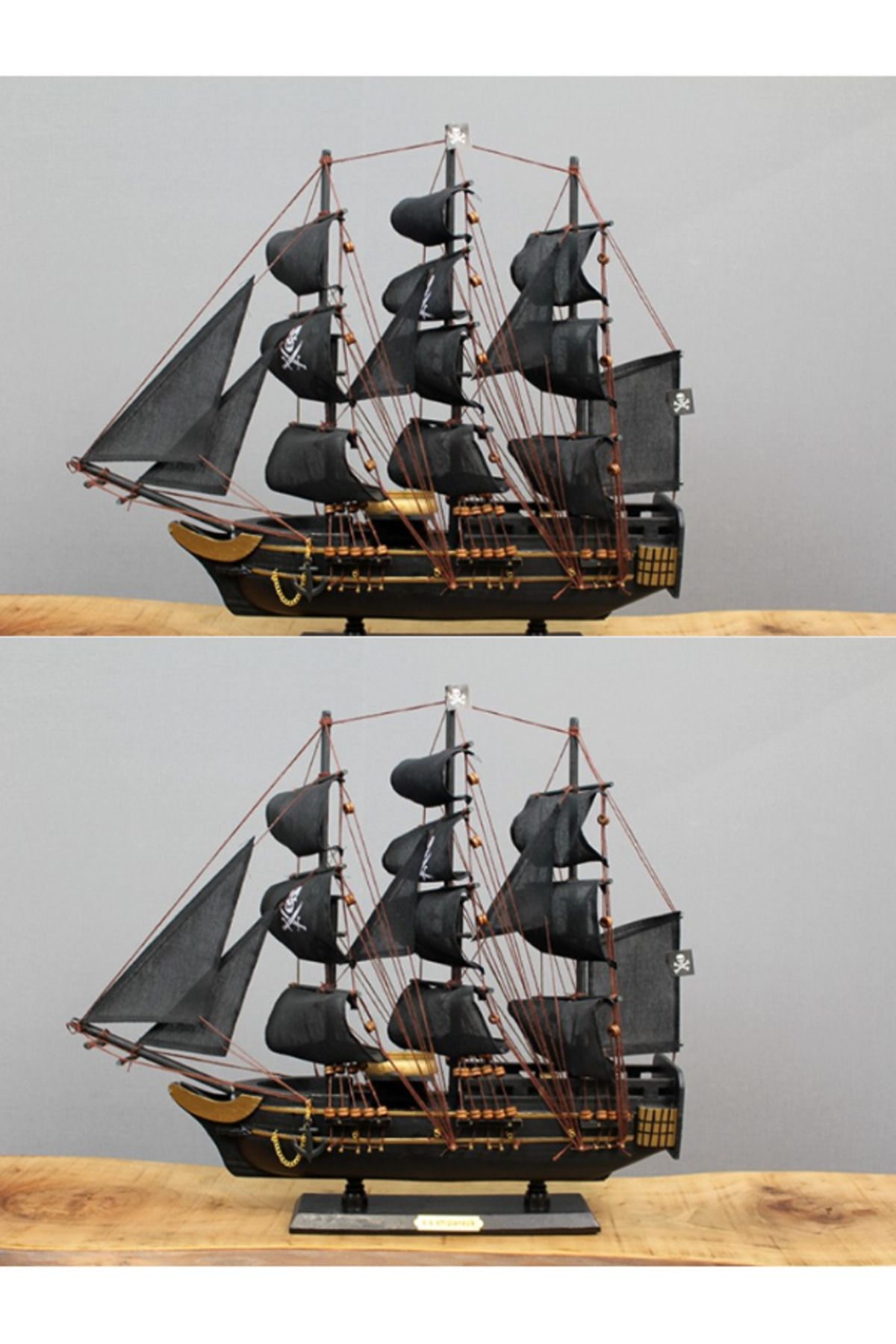 Arya DSHM -Moda Ahşap Korsan Gemisi 38x45 cm – Yelkenli Model