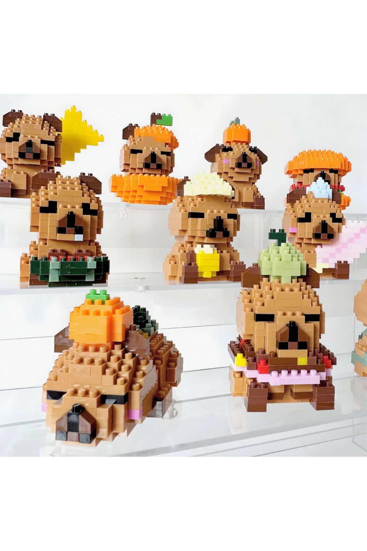 DEK-Capybara Bricks Building Toy Set 203 Pieces – Mini Figure Model Capybara with Banana Hat 4