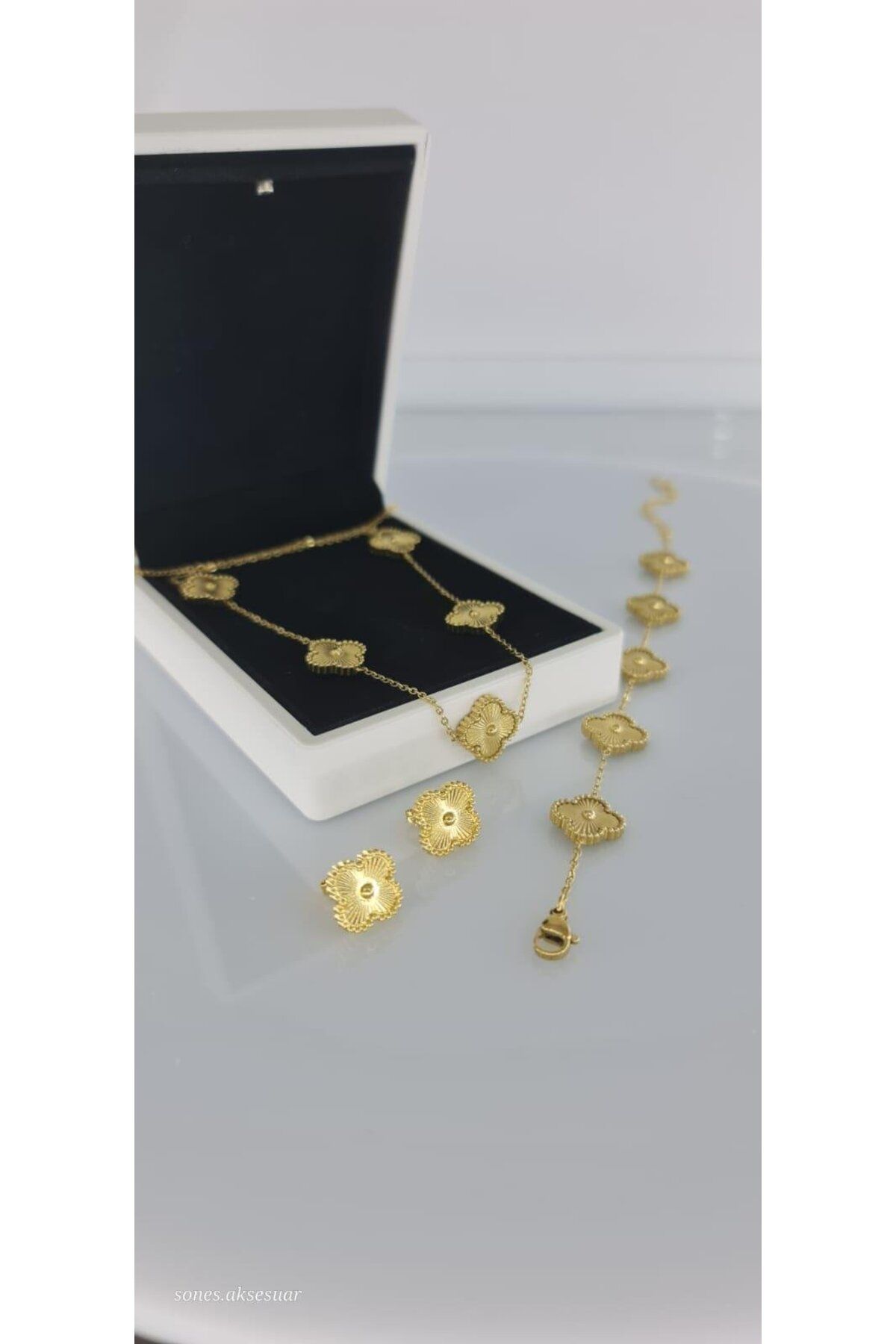 SONES Günlük Gold Çelik Takı Seti