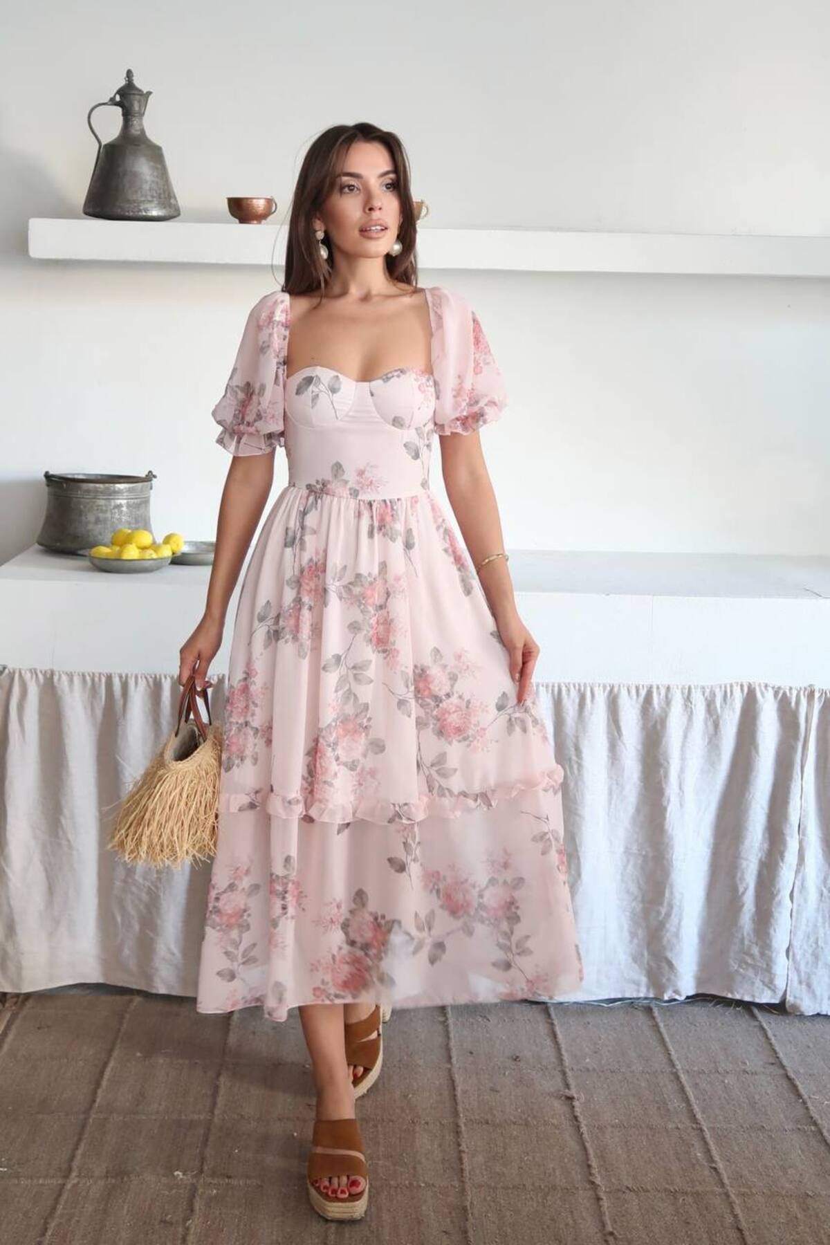 conconmoda Tasarım Şifon Nora Elbise