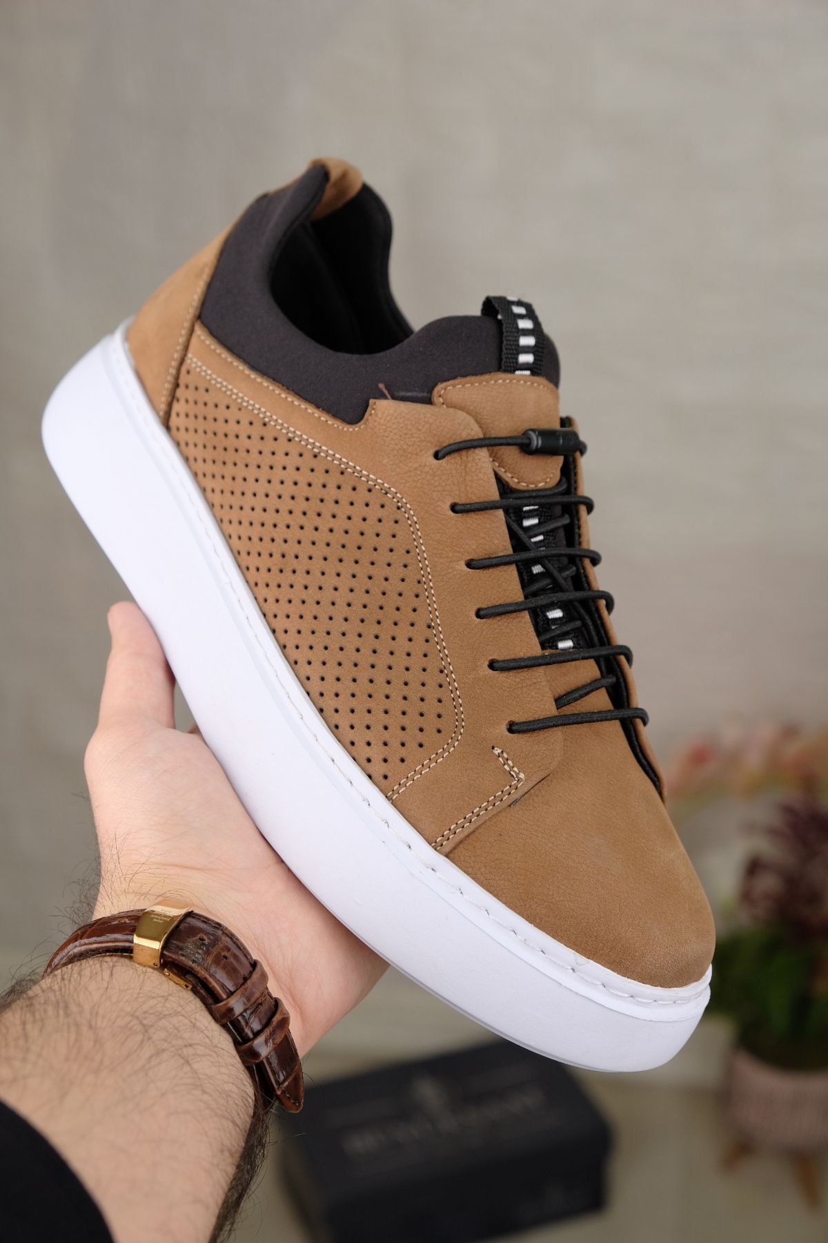 Leathermens Hakiki Deri, Strechli Bağcıksız Yumuşacık Ve Ortopedich Sneaker Erkek Ayakkabı