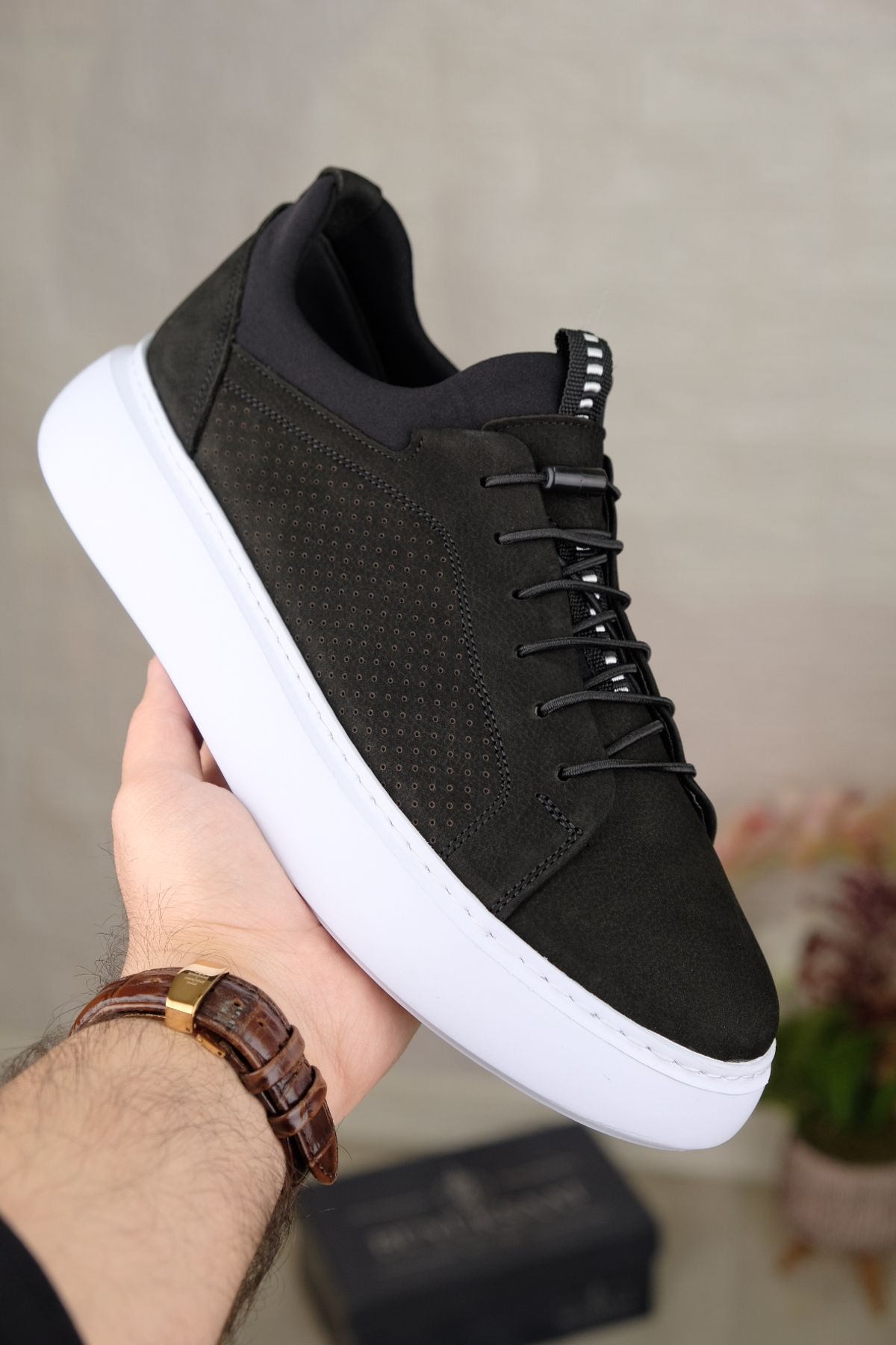 Leathermens Hakiki Deri, Strechli Bağcıksız Yumuşacık Ve Ortopedich Sneaker Erkek Ayakkabı