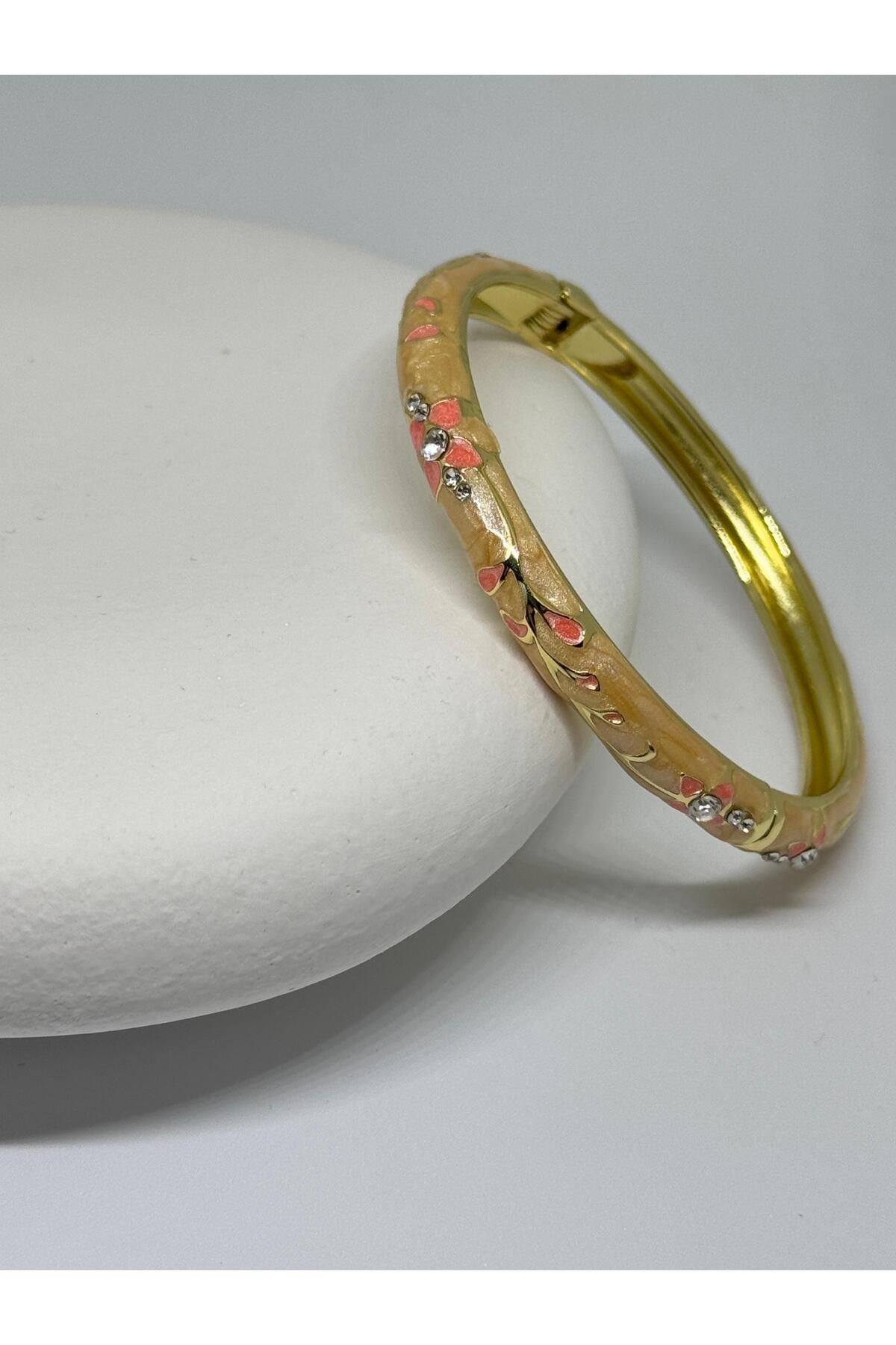 haslet Çiçek Mineli Cloisonne Bilezik Bileklik