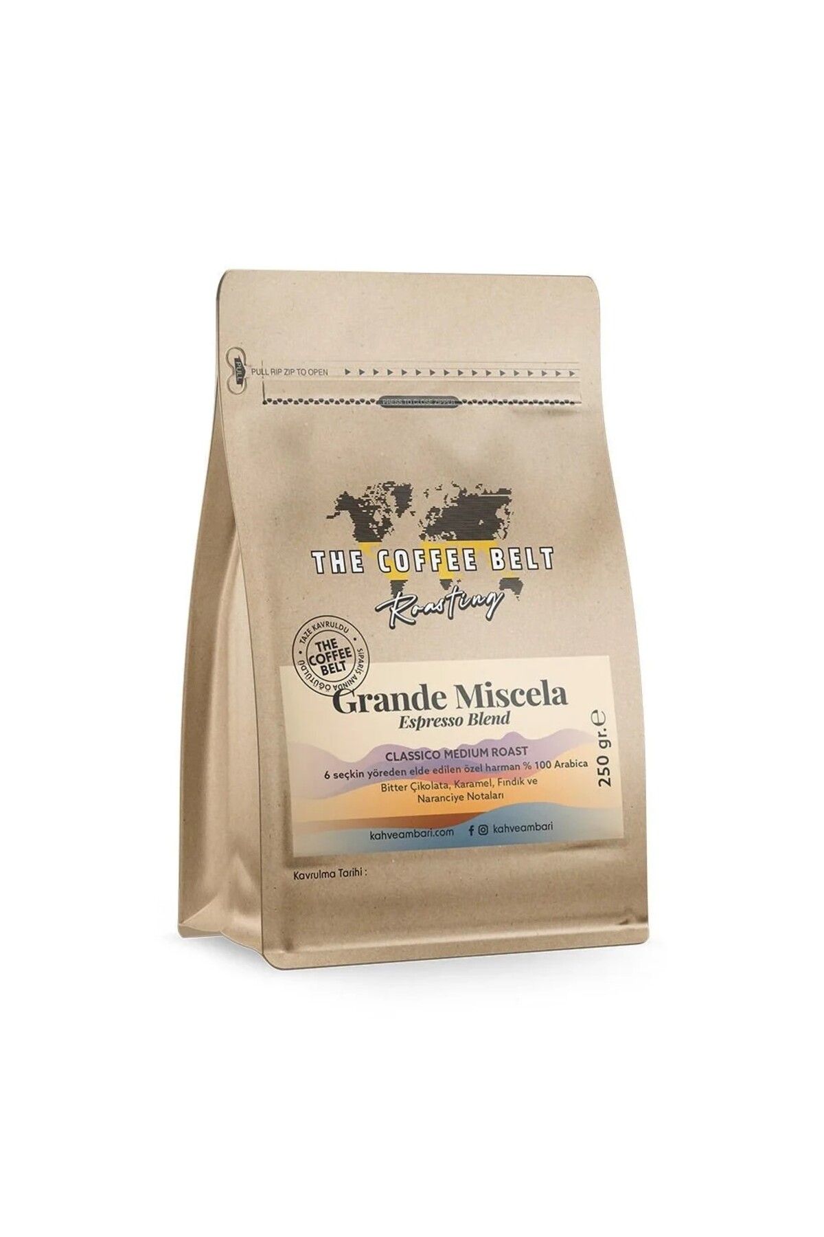 The Coffee Belt Grande Miscela Espresso Blend % 100 Arabica 250 Gr