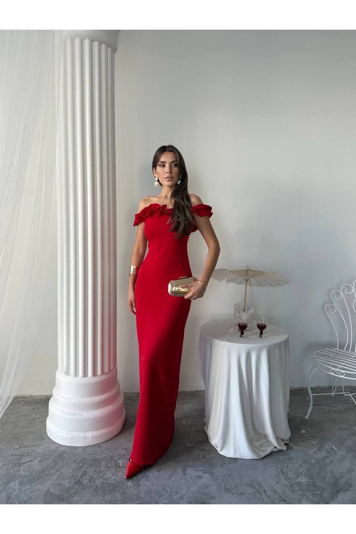 conconmoda Yuna Tasarım Uzun Atlas Elbise