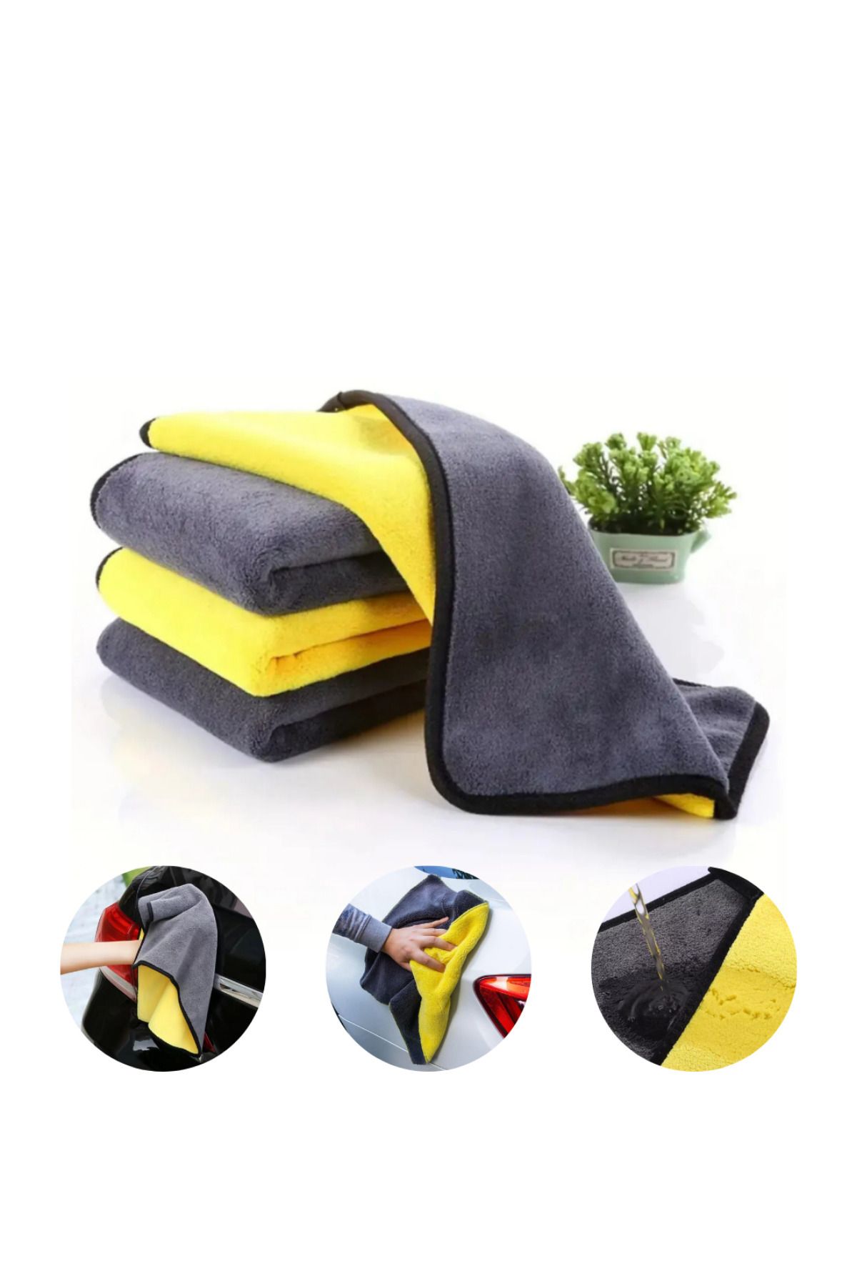 ırmshop Yünlü Hassas Mikro Fiber Araba Yıkama ve Temizlik Bezi 30 X 30cm (3 Adet)