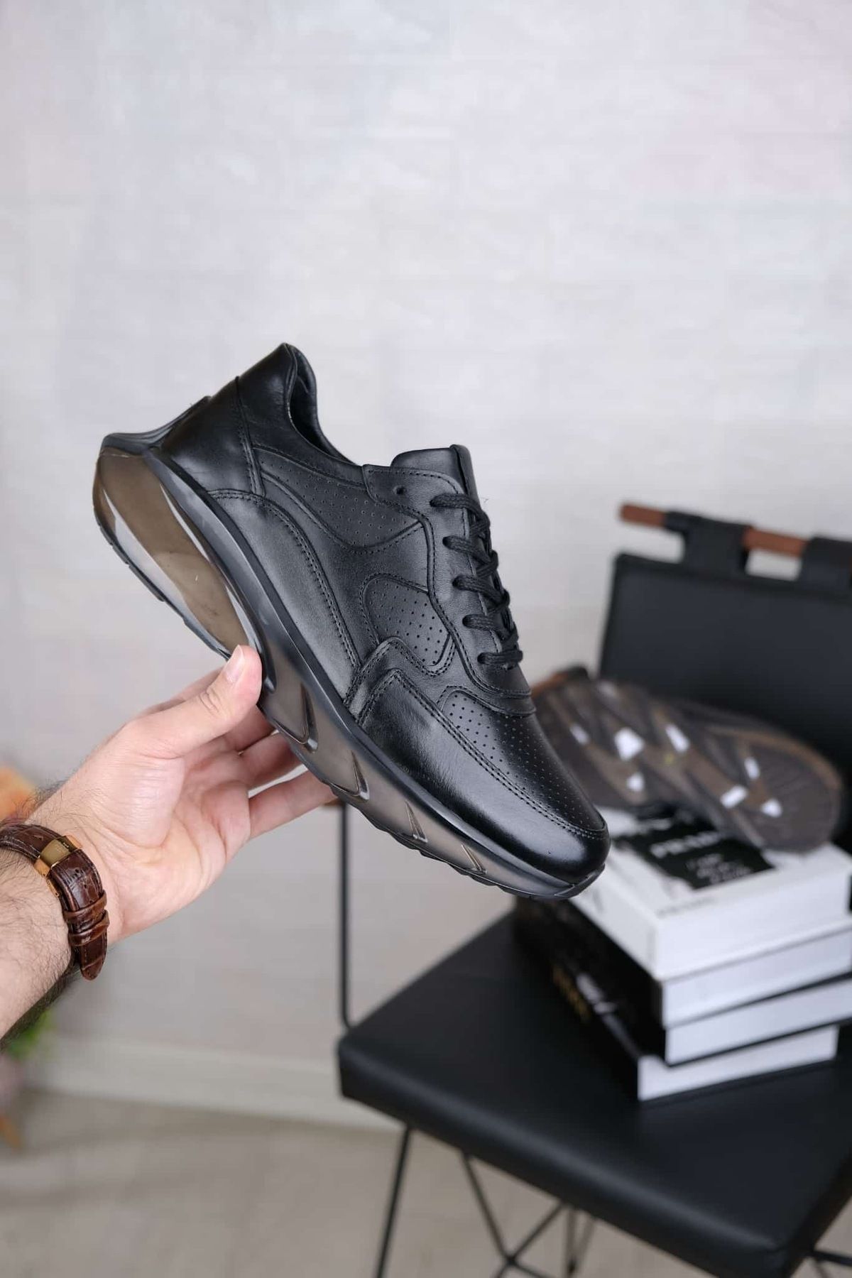 Leathermens Hakiki Deri, Air Taban Erkek Sneaker Ayakkabı