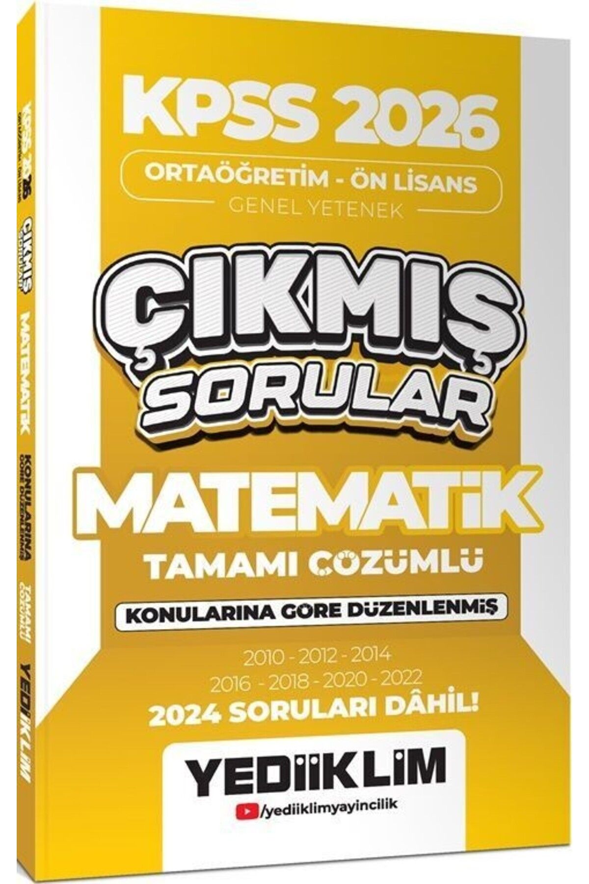 Ankara Kitap Merkezi 2026 KPSS Ortaöğretim Önlisans Matematik Konularına Göre Çıkmış Sorular Yediiklim Yayınları