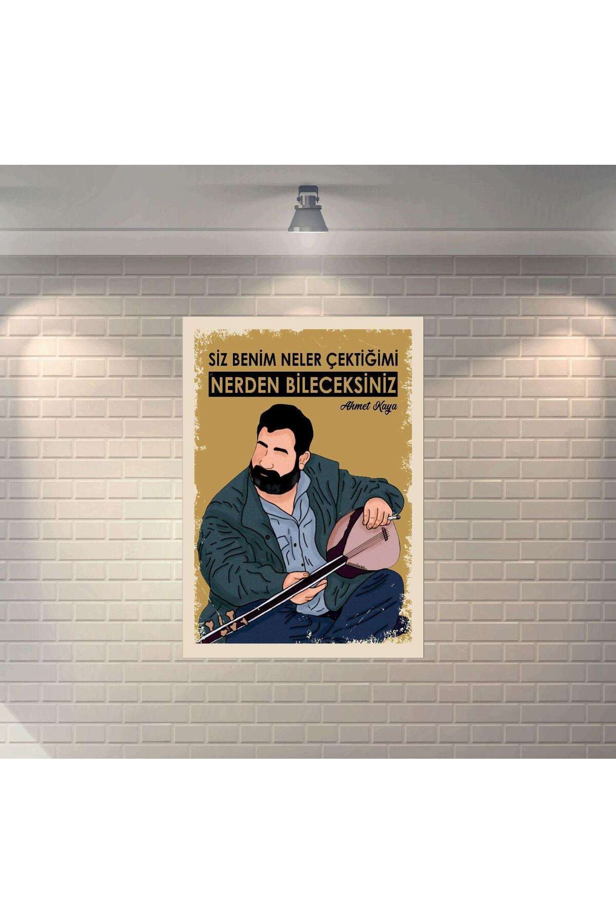 BBO REKLAM Siz Benim Neler Çektiğimi Nerden Bileceksiniz Ahmet Kaya Retro MDF Duvar Dekarasyon Tablosu