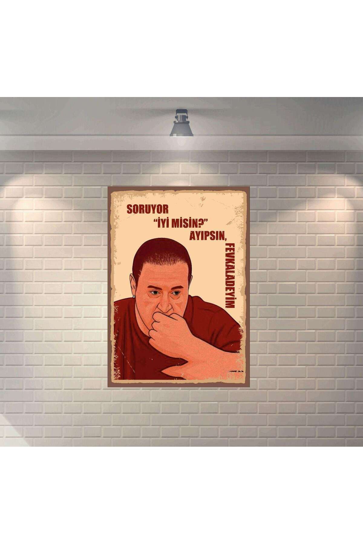 BBO REKLAM Soruyor İyi Misin ? Ayıpsın Fevkaladeyim Retro MDF Duvar Dekarasyon Tablosu