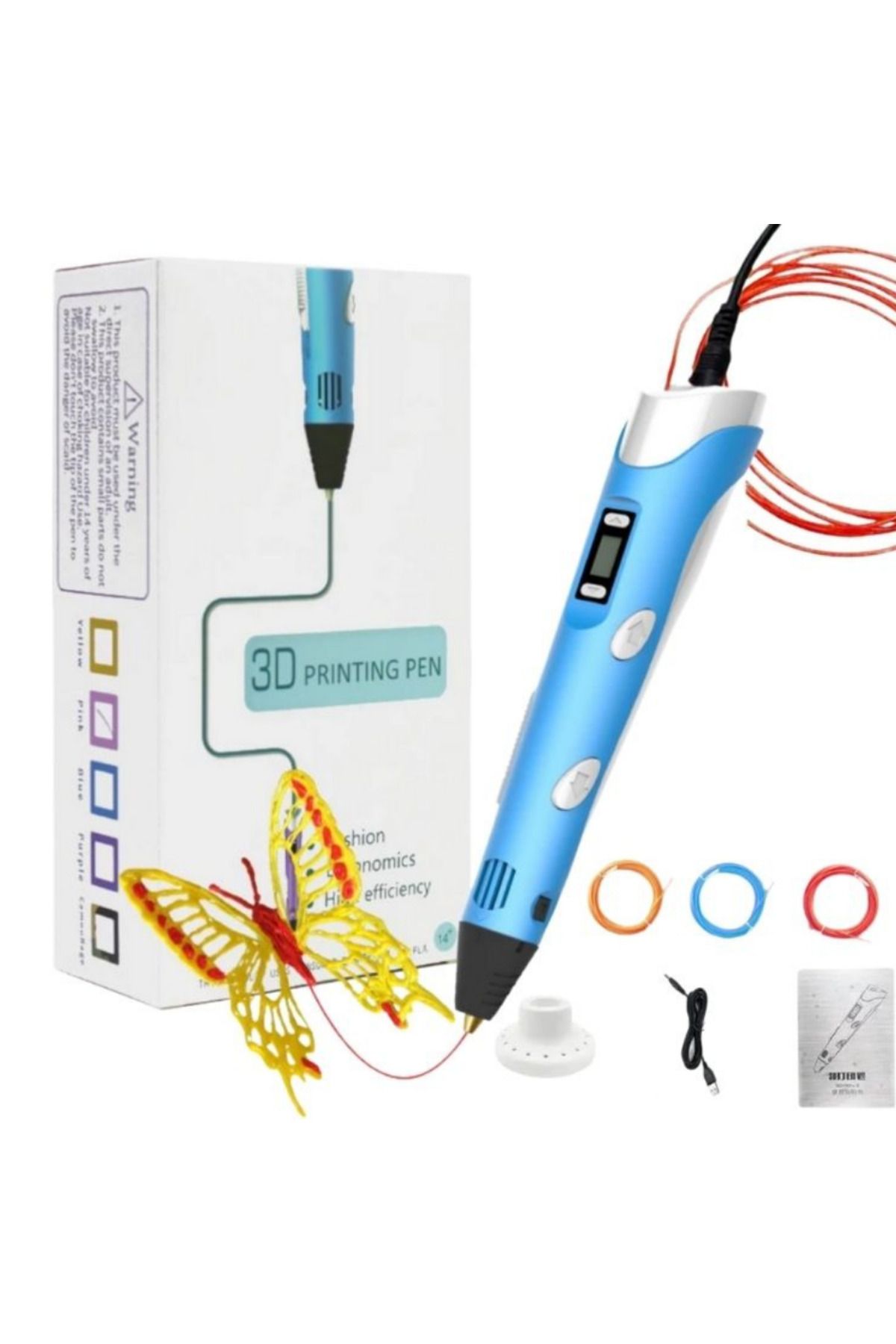 TEKMARKED MAVİ 3D KALEM (MAVİ RENK)
