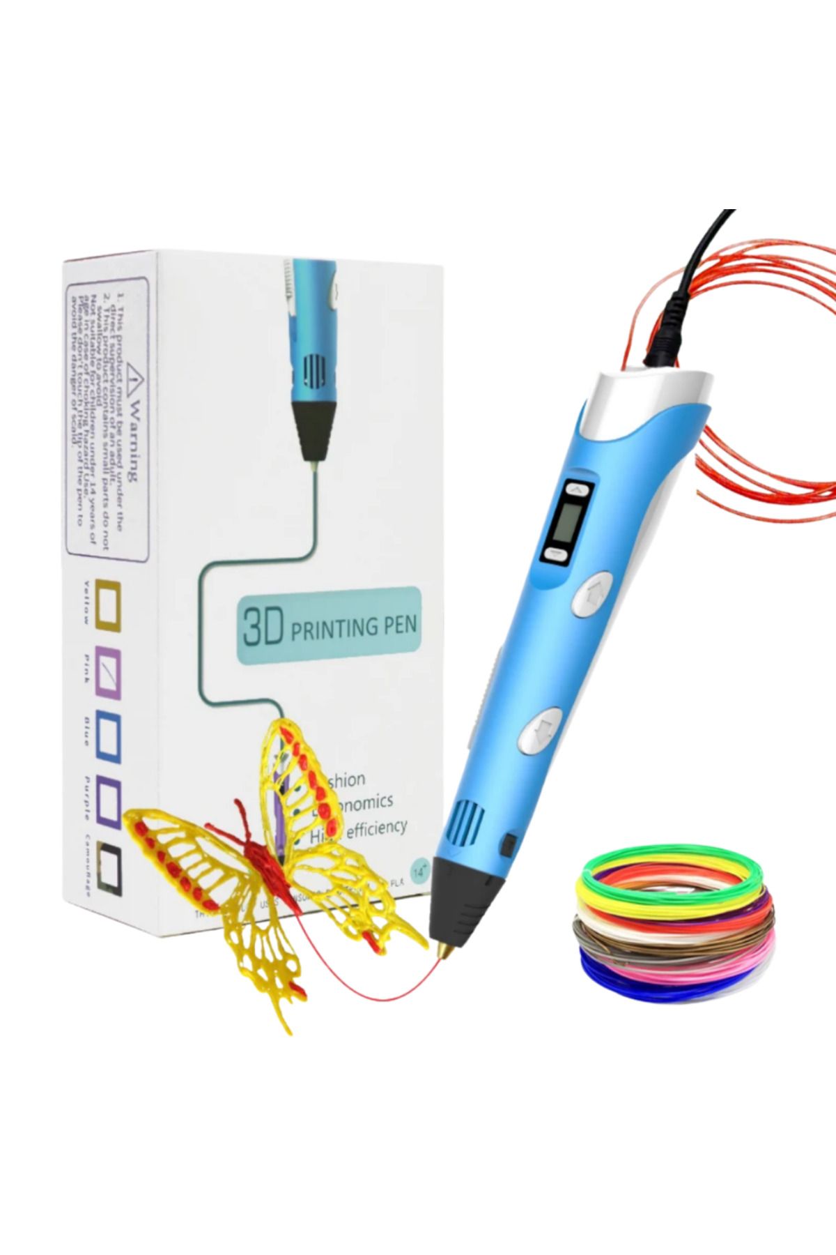 TEKMARKED MAVİ 3D KALEM + 19 METRE FİLAMENT