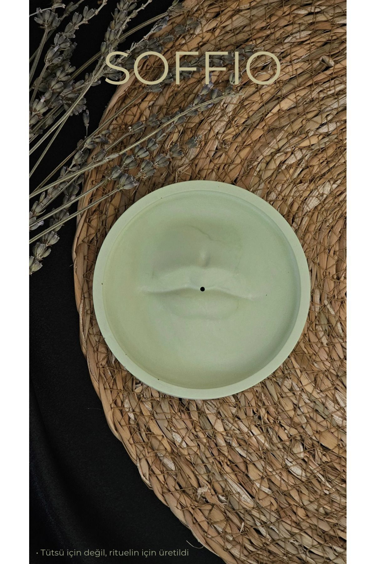 SerenityHaven Tütsülük, Seramik, El Yapımı, Dekor, Ritüel, Oda Kokusu, Hediyelik Ürün ( Soft Yeşil )