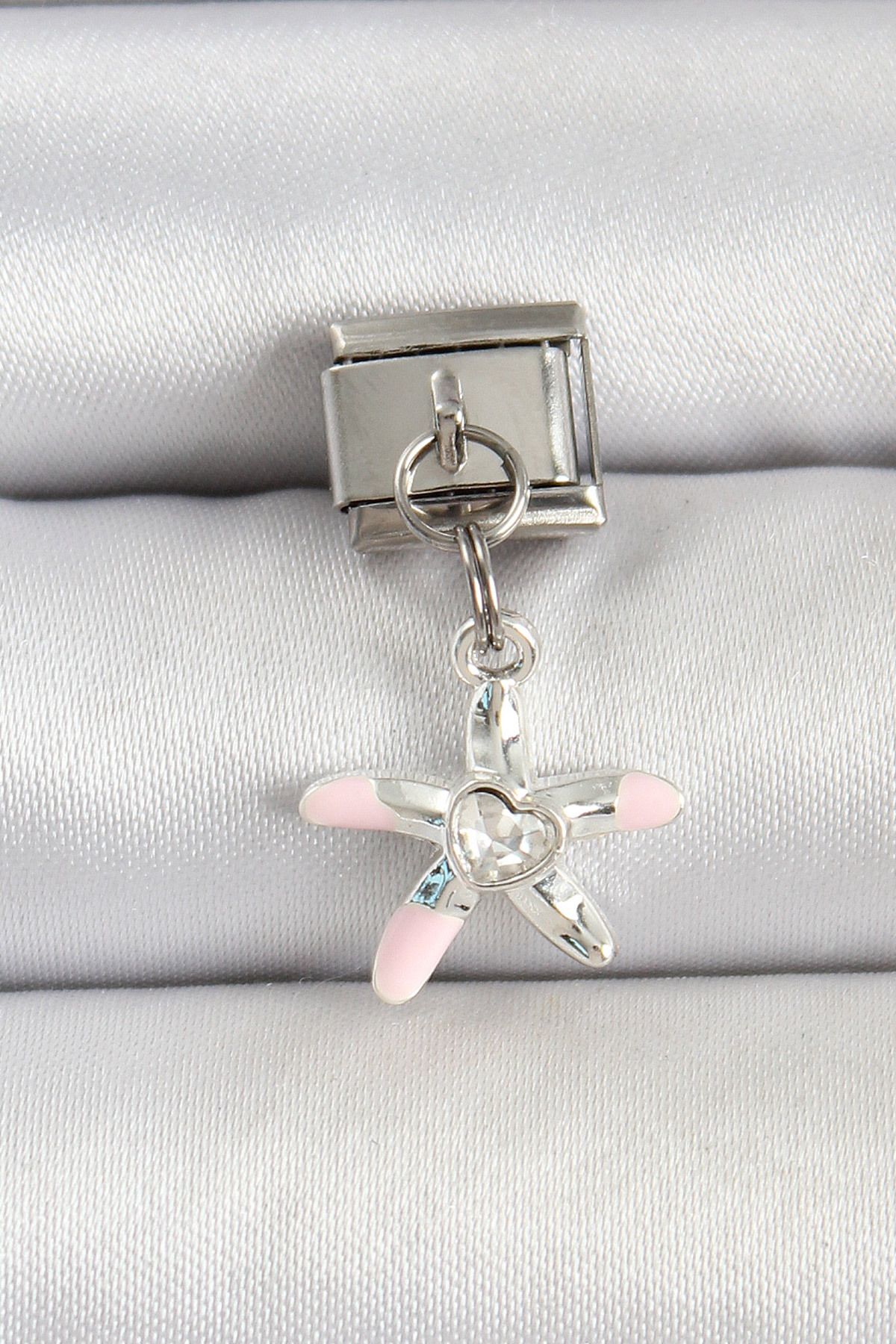 Angel Of Life 316L Çelik Gümüş Renk Taşlı Deniz Yıldızı Model Nomination Charm