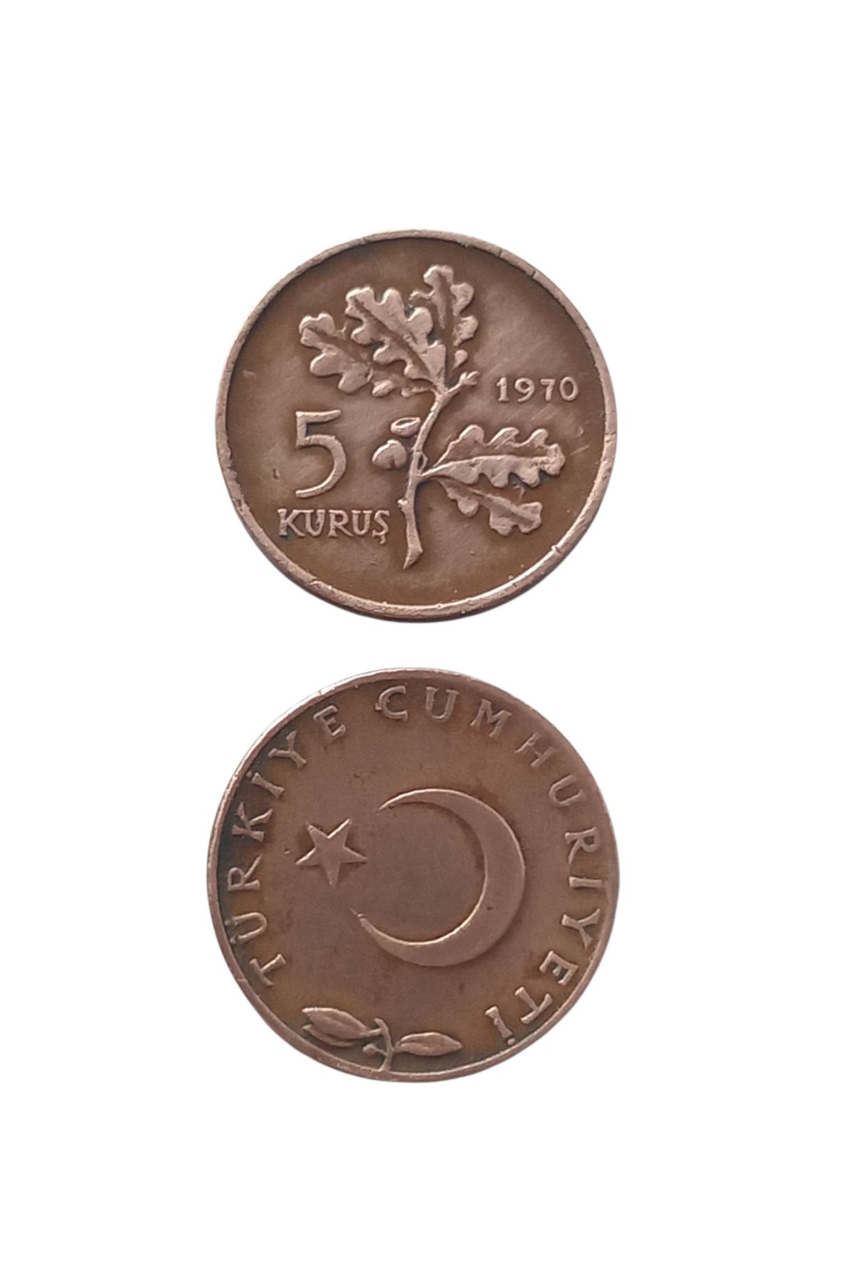 Yediotuz 1970 5 Kuruş Koleksiyon Madeni Para Eski Para Antika Para Hediye Hobi Darpane