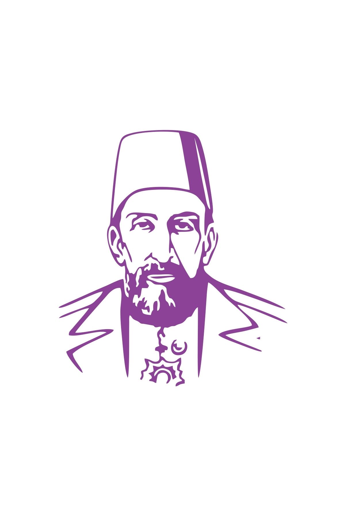 Reysa Tasarım 2.Abdülhamit Silüet Sticker 17x17 Cm Mor