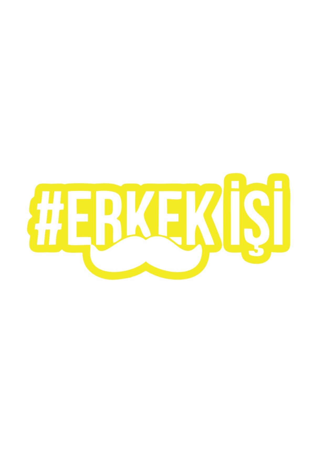 Reysa Tasarım Erkek İşi Araba Sticker 17x17 Cm Sarı