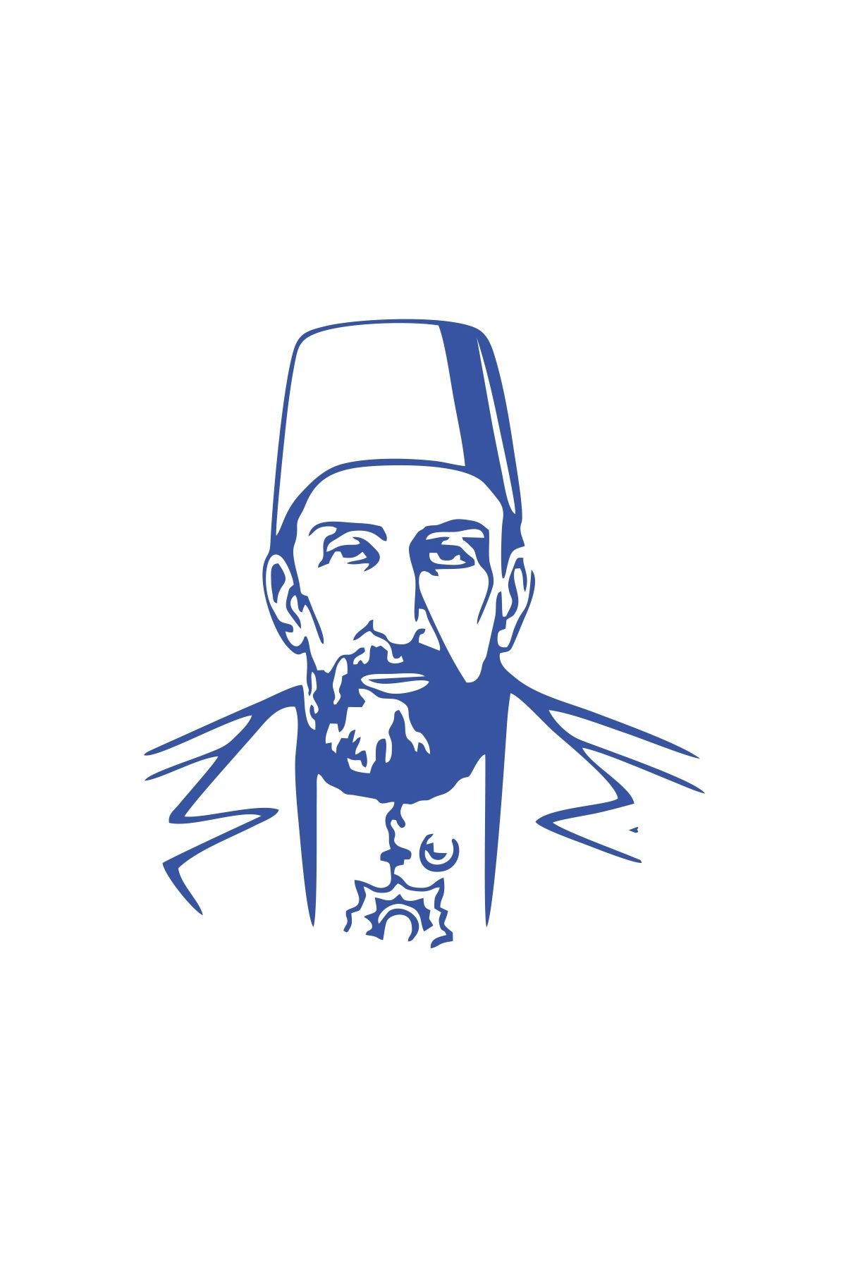 Reysa Tasarım 2.Abdülhamit Silüet Sticker 17x17 Cm Mavi