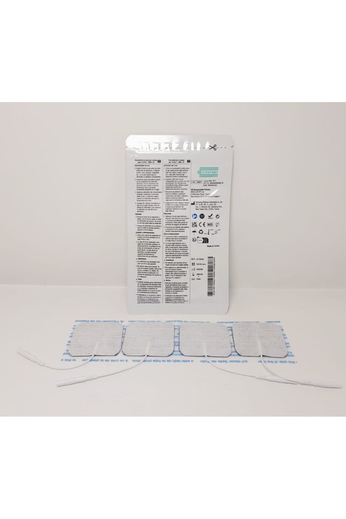 Everyway Tens Elektrod Pedi 5x5 cm Kablolu 4lü Paket 1 Adet