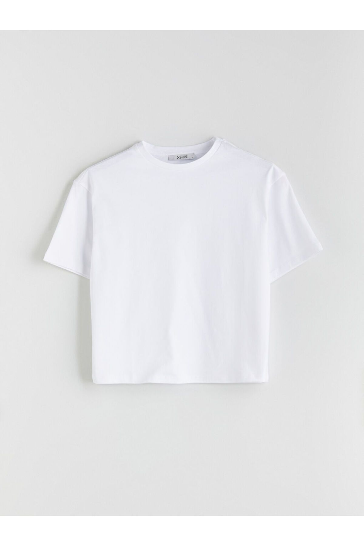 LC Waikiki XSIDE Beyaz Bisiklet Yaka Oversize Kadın Tişört