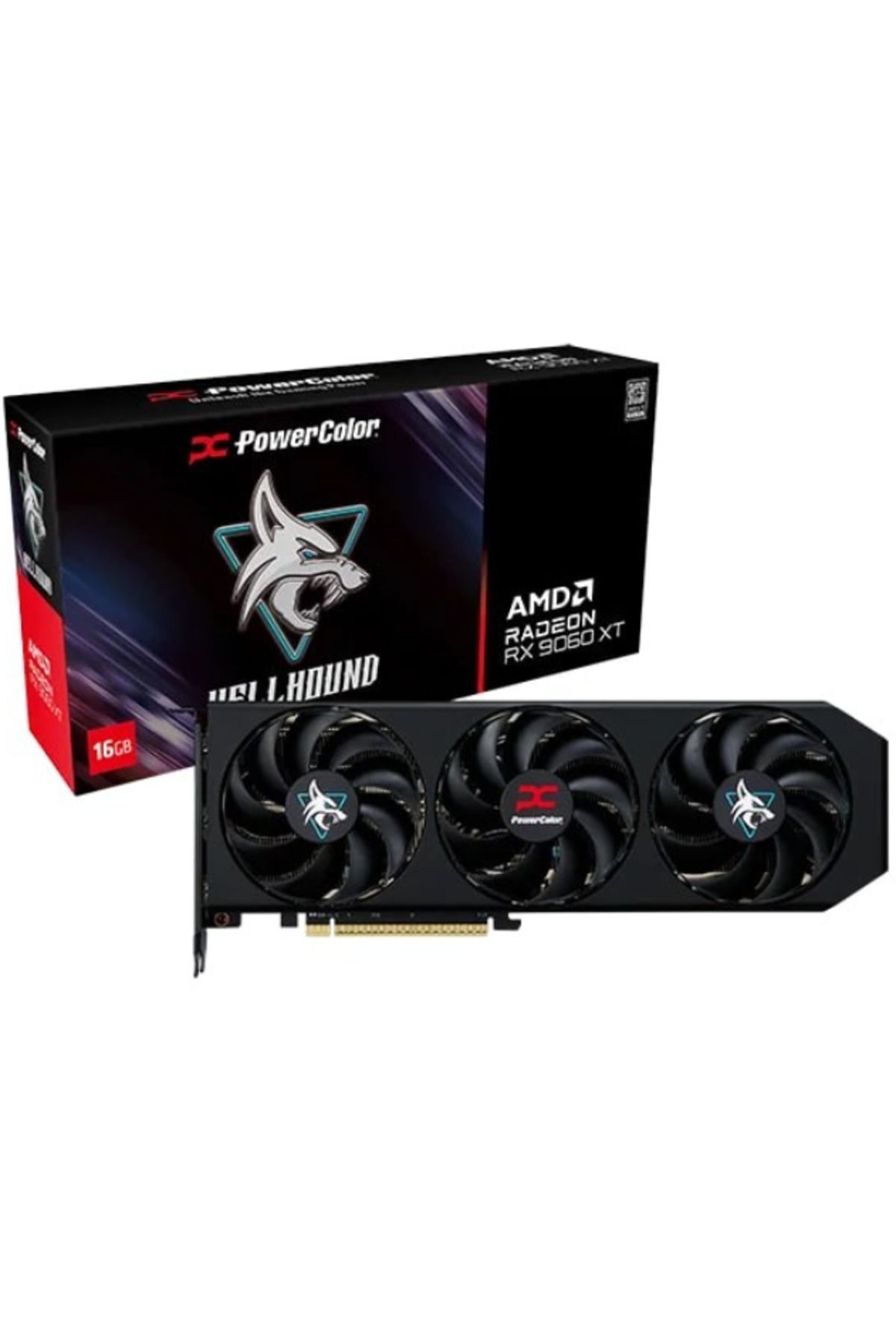 POWERCOLOR HELLHOUND RADEON RX9060XT 16G-L/OC 16GB GDDR6 128Bit Gaming (Oyuncu) Ekran Kartı