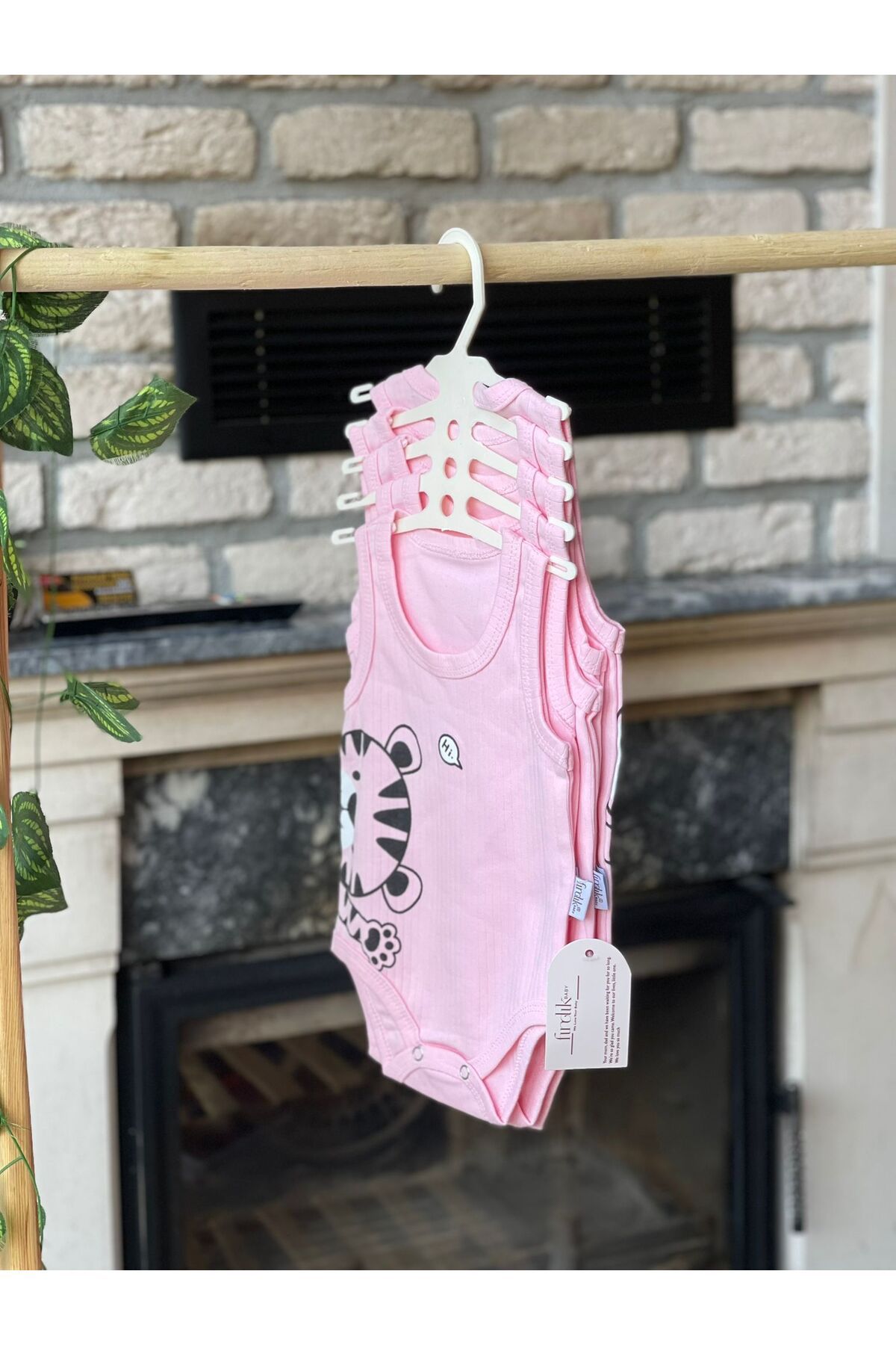Baby Kedi baskılı kız askılı badi