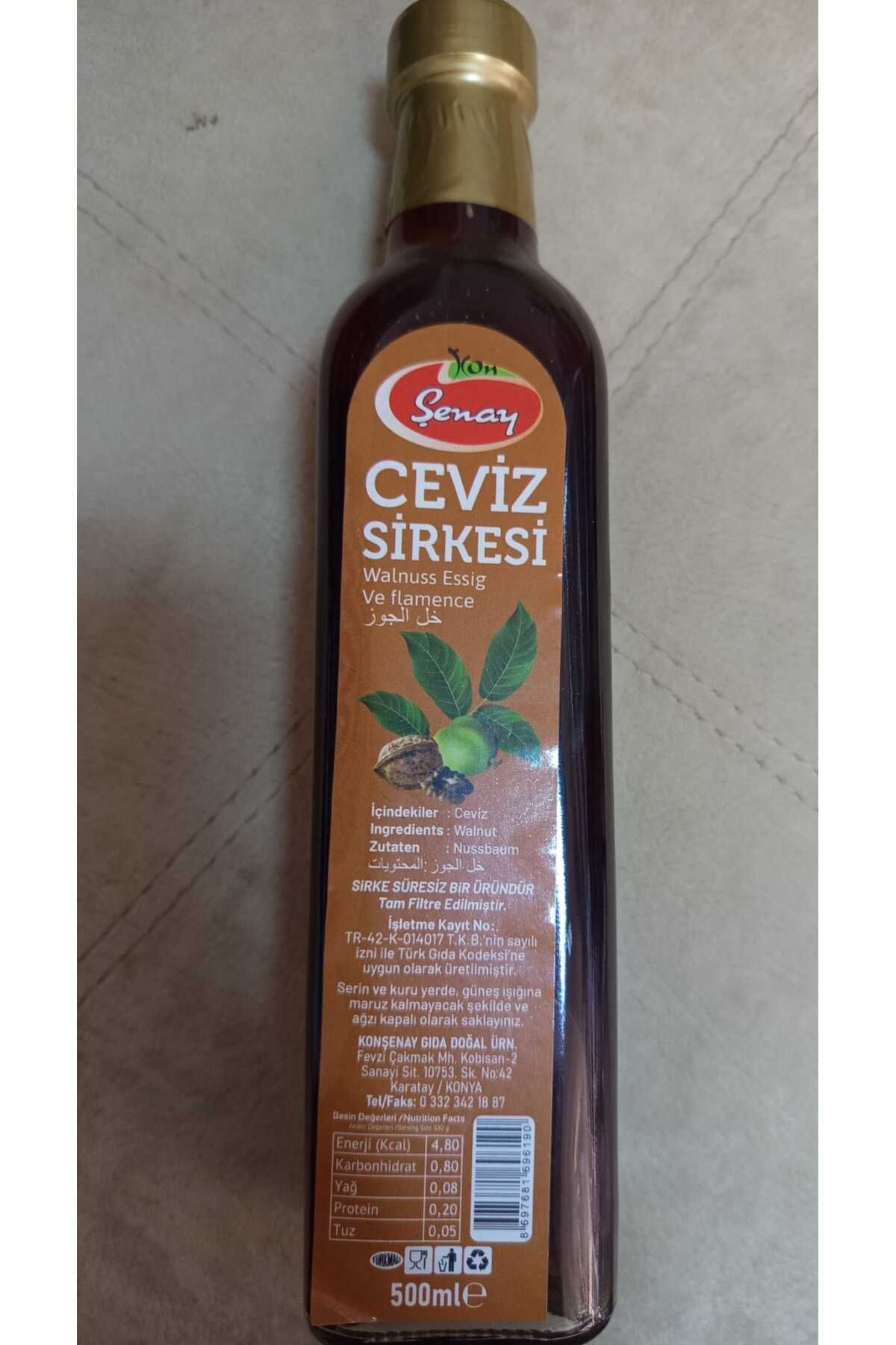 Şenay Ceviz Sirkesi Organik 500 Ml.