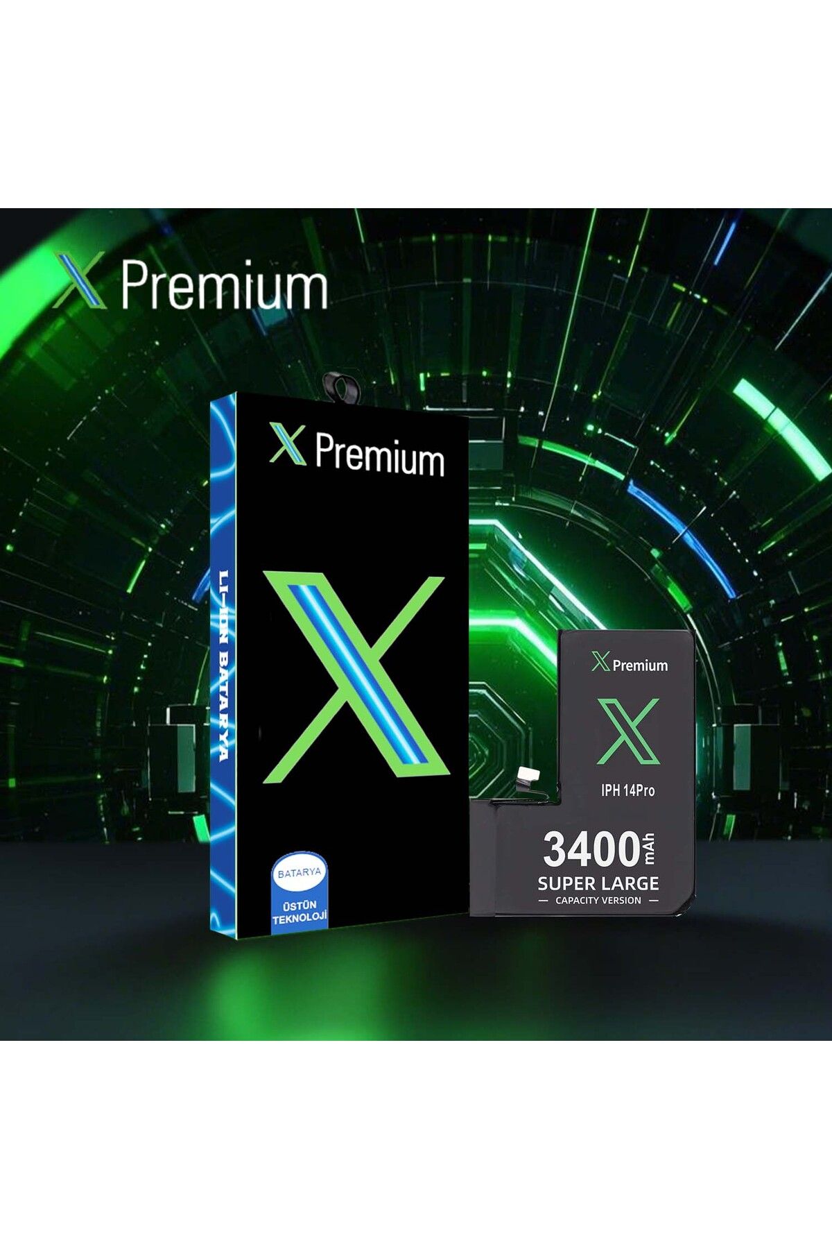 X PREMİUM X Premium iPhone 14 Pro Yüksek Kapasiteli Batarya Pil 3400 mAh