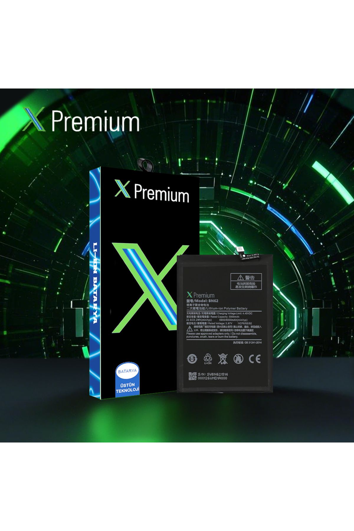 X PREMİUM X Premium Xiaomi Redmi 9T BN62 Batarya Pil 6000 mAh