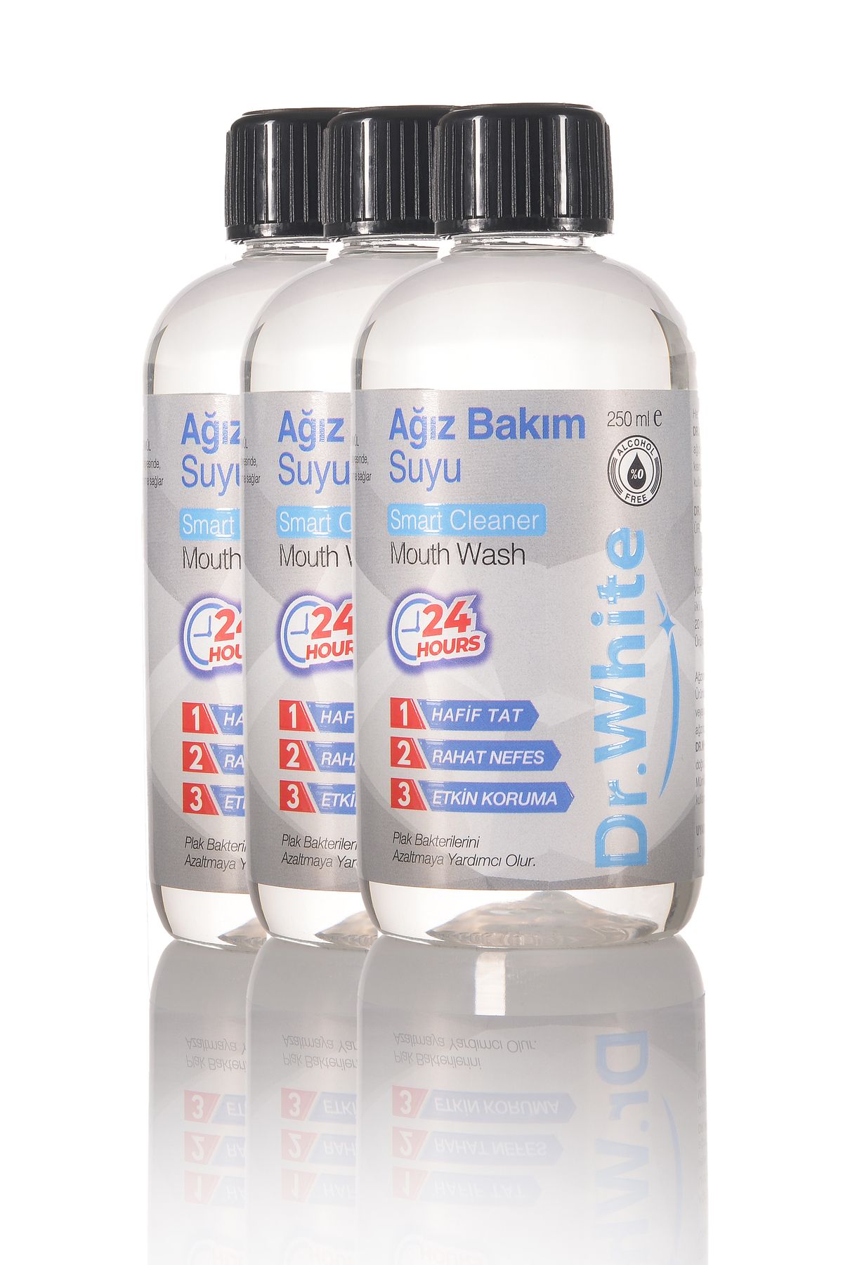 Dr.White KOPYA - Dr. White Ağız Bakım Suyu Smart Cleaner 3x250Ml