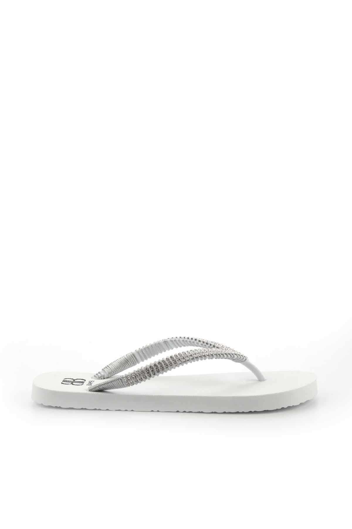 Bambi-Γυναικείες Παντόφλες White Lame K04376000259 1