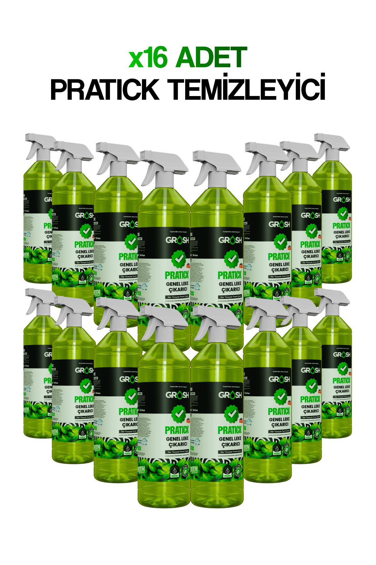 Grosh Pratick Çok Amaçlı Temizleyici Leke Çıkarıcı 1000ml - 16 Adet Gelecektir.